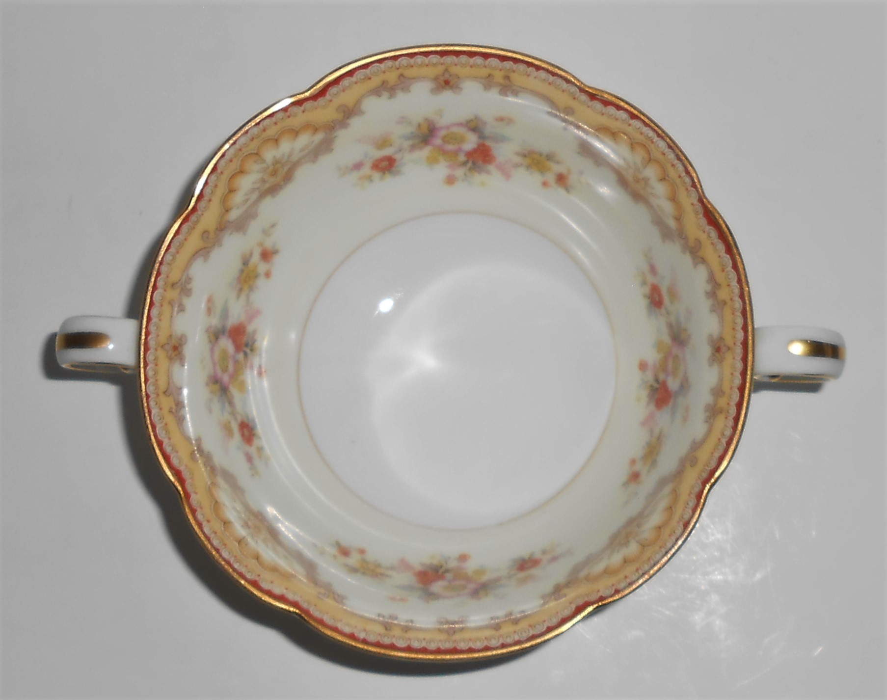 Noritake Porcelain China Moneda Cream Soup w/Gold