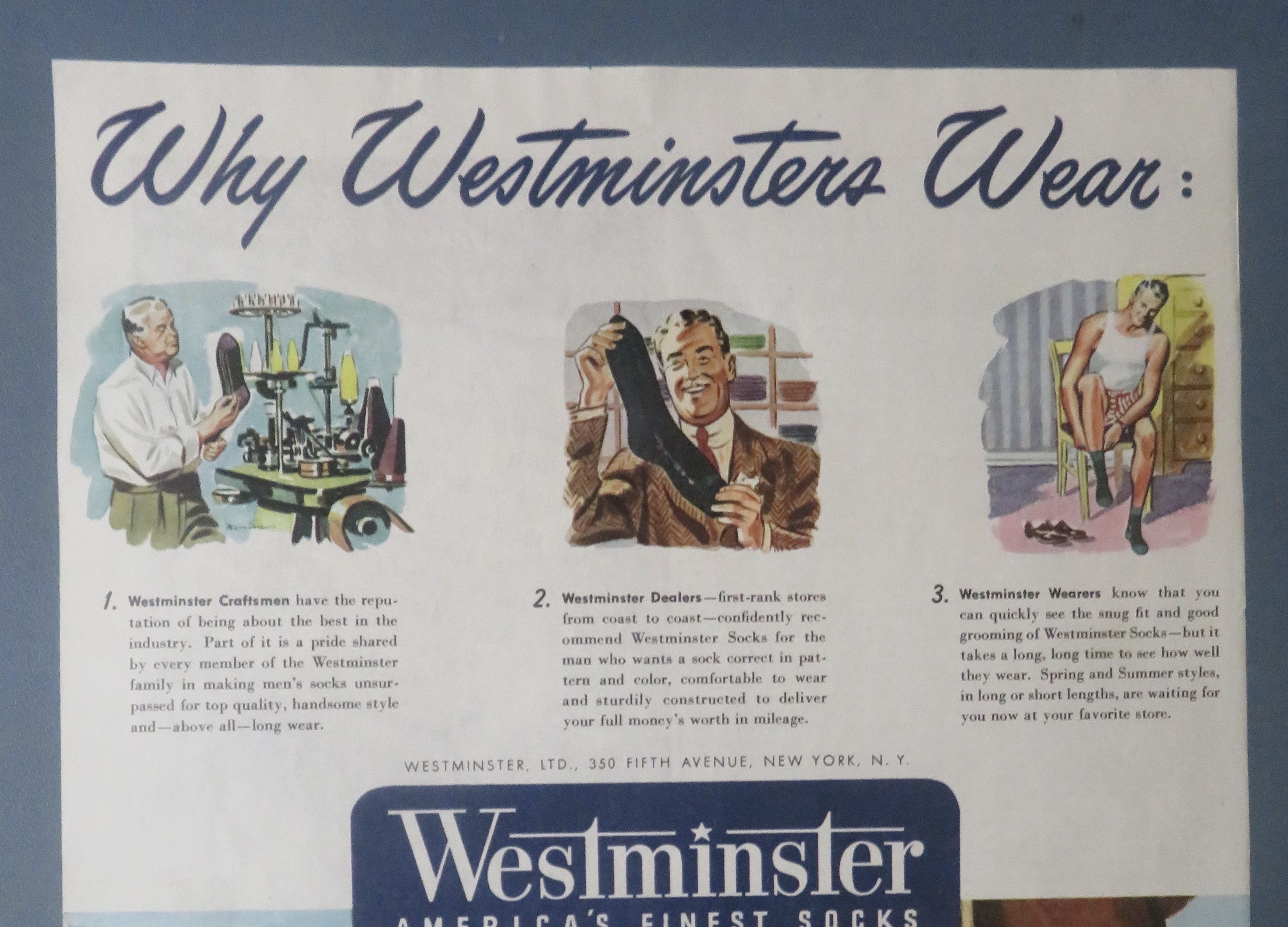 1940's Westminster Socks with Men Golfing