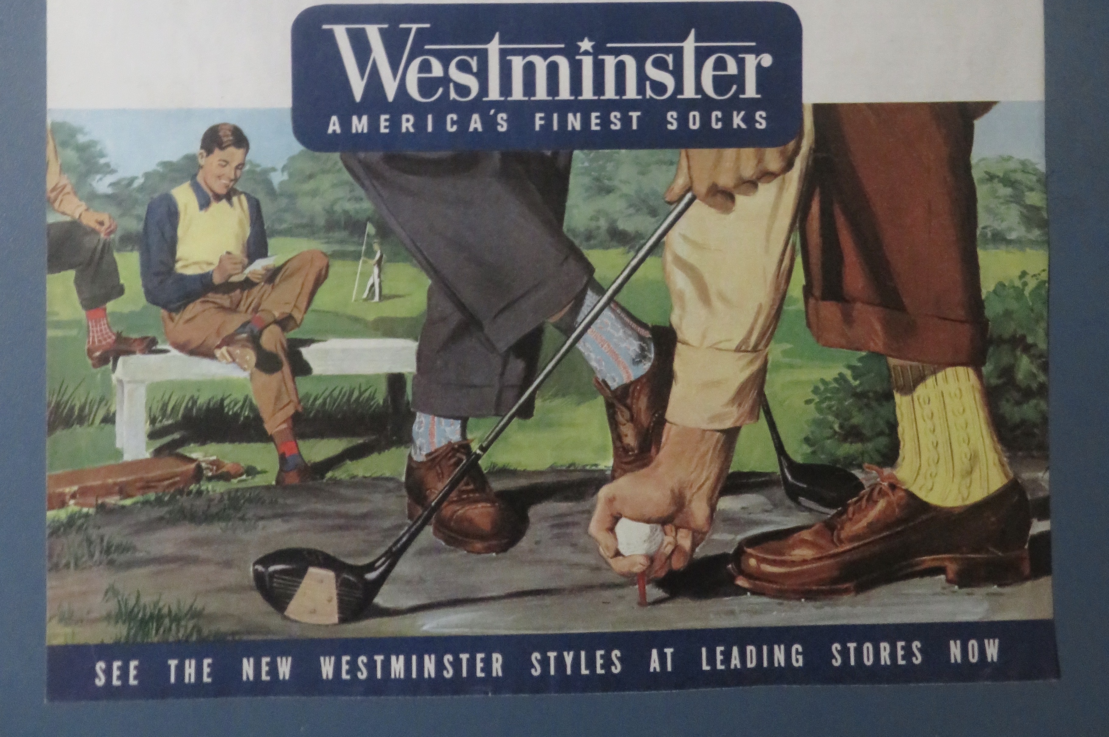 1940's Westminster Socks with Men Golfing