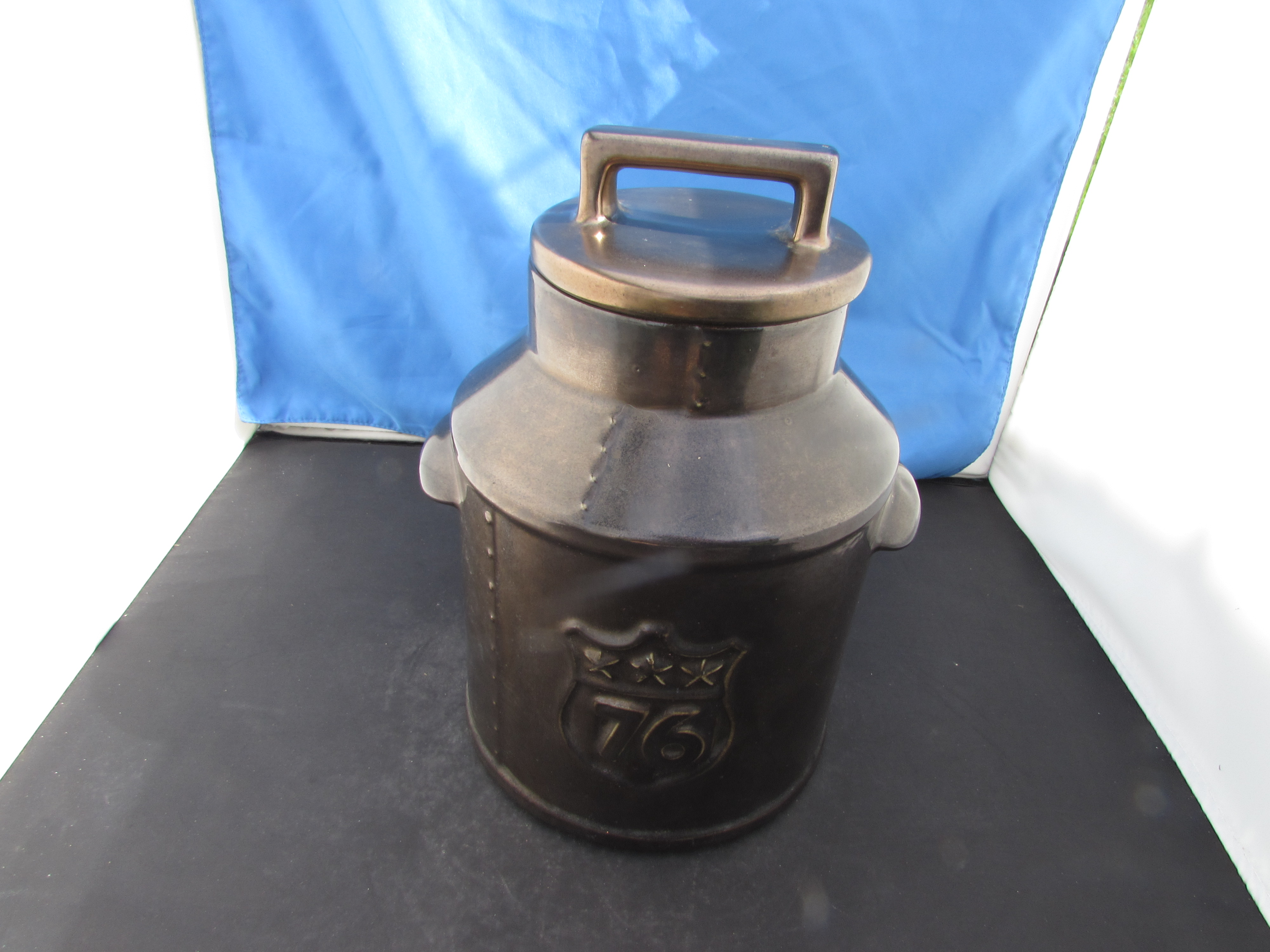 McCoy Bronze Luster Milk Can Cookie Jar Spirit of 76