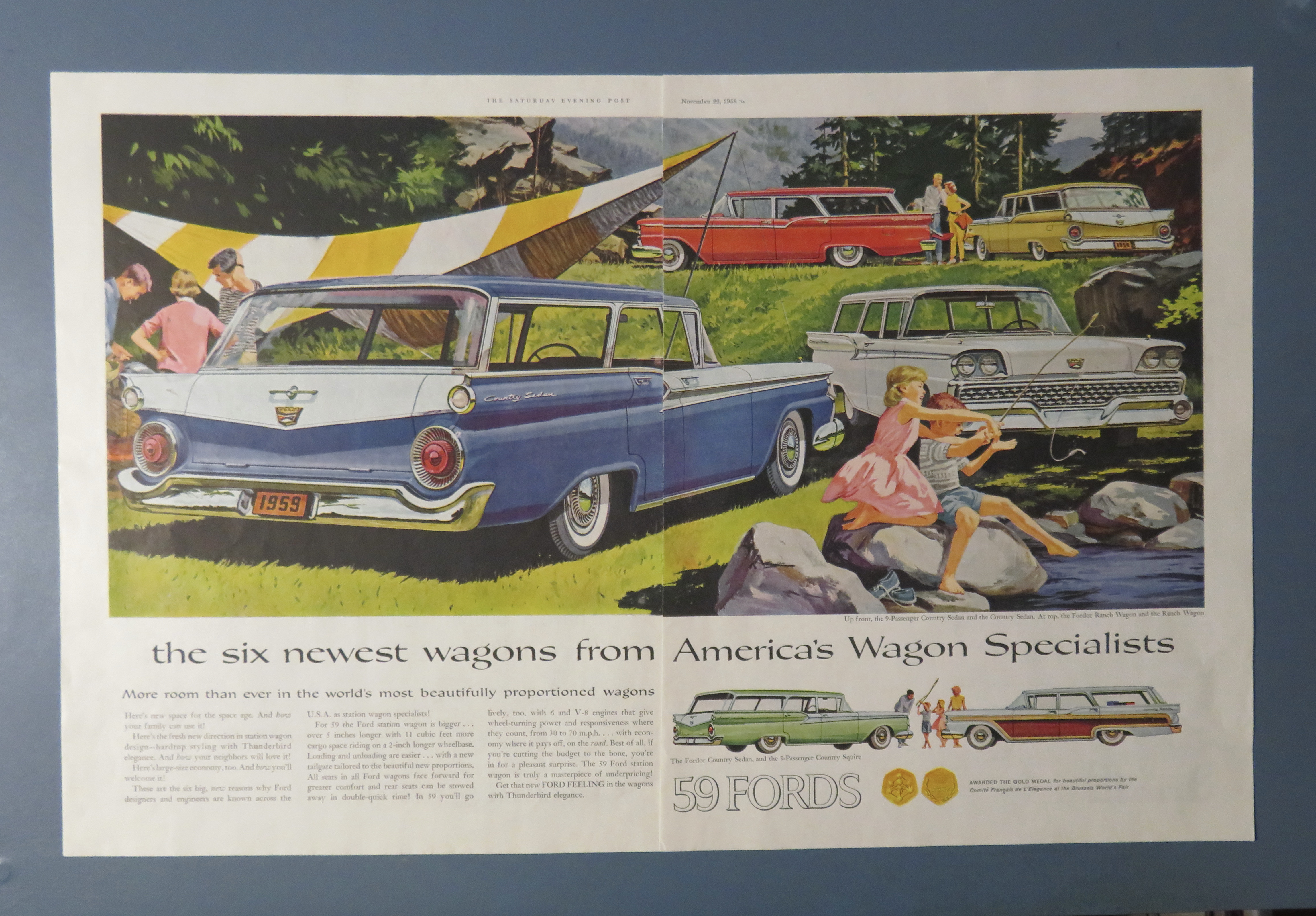 1958 Ford Automobile with Six New Station Wagons