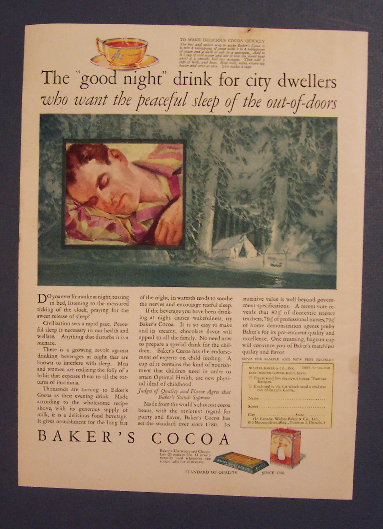 1928  Baker's  Cocoa