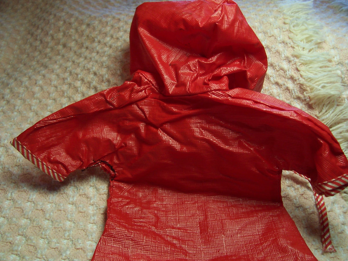 Doll Raincoat Red Vinyl