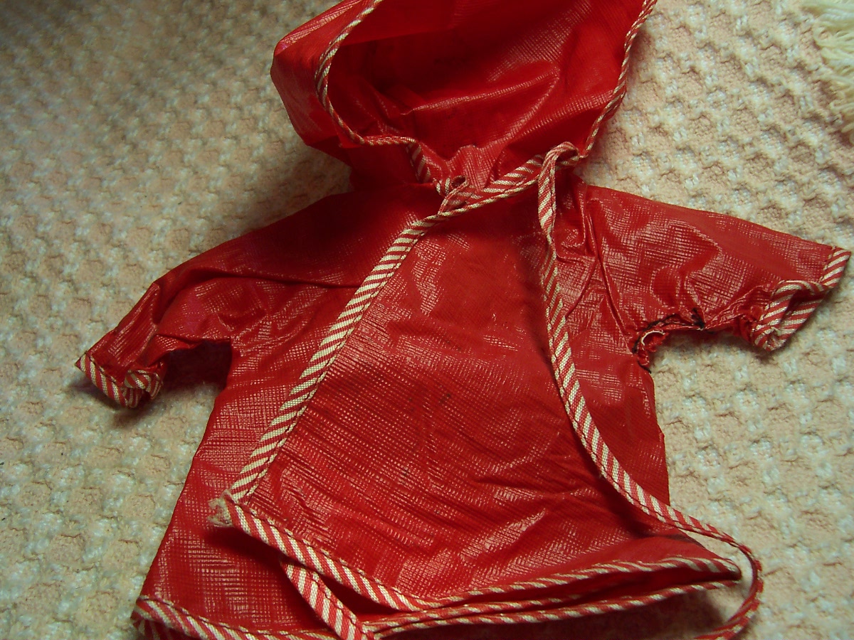 Doll Raincoat Red Vinyl