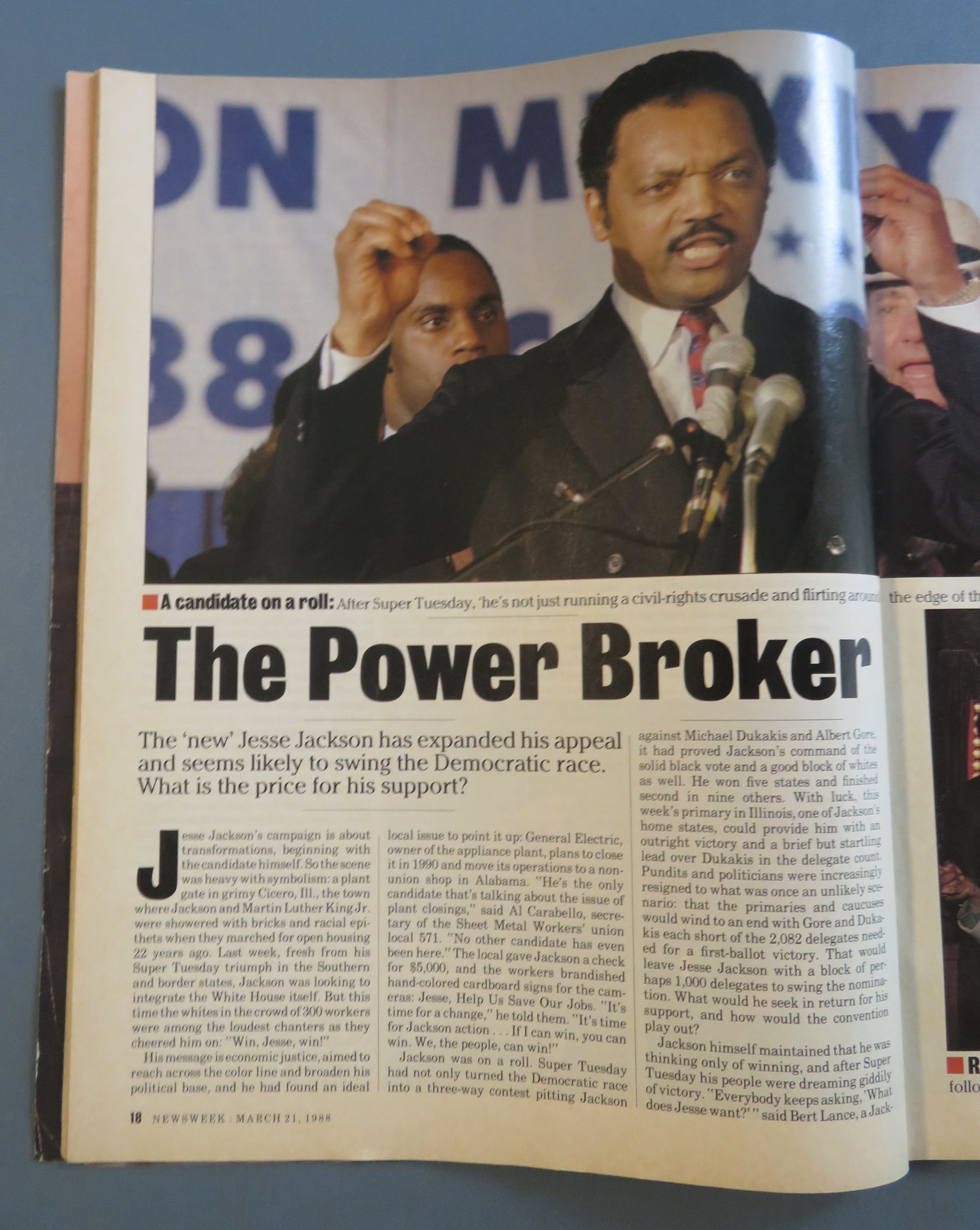 Newsweek Magazine March 21, 1988 Jesse Jackson