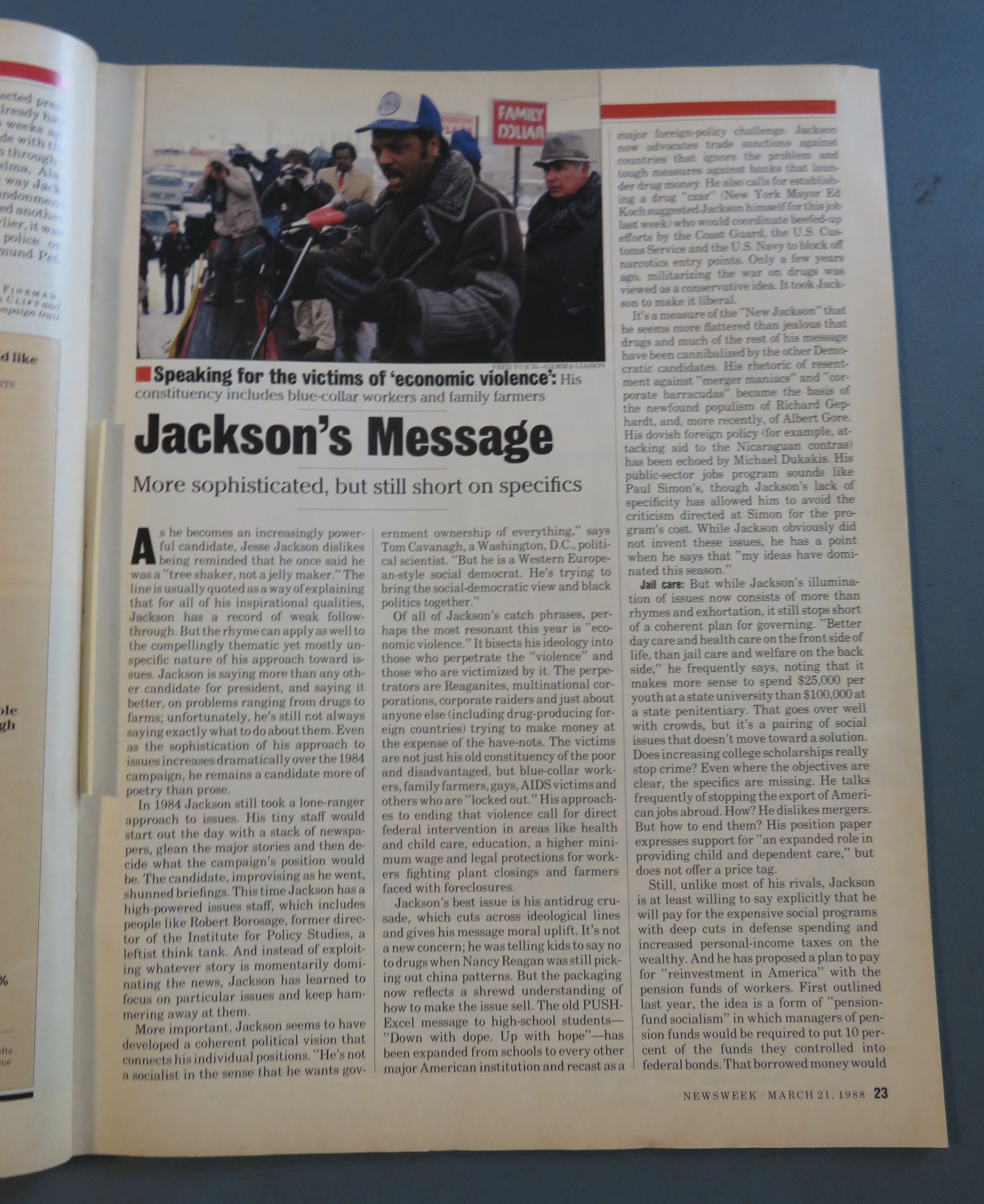 Newsweek Magazine March 21, 1988 Jesse Jackson