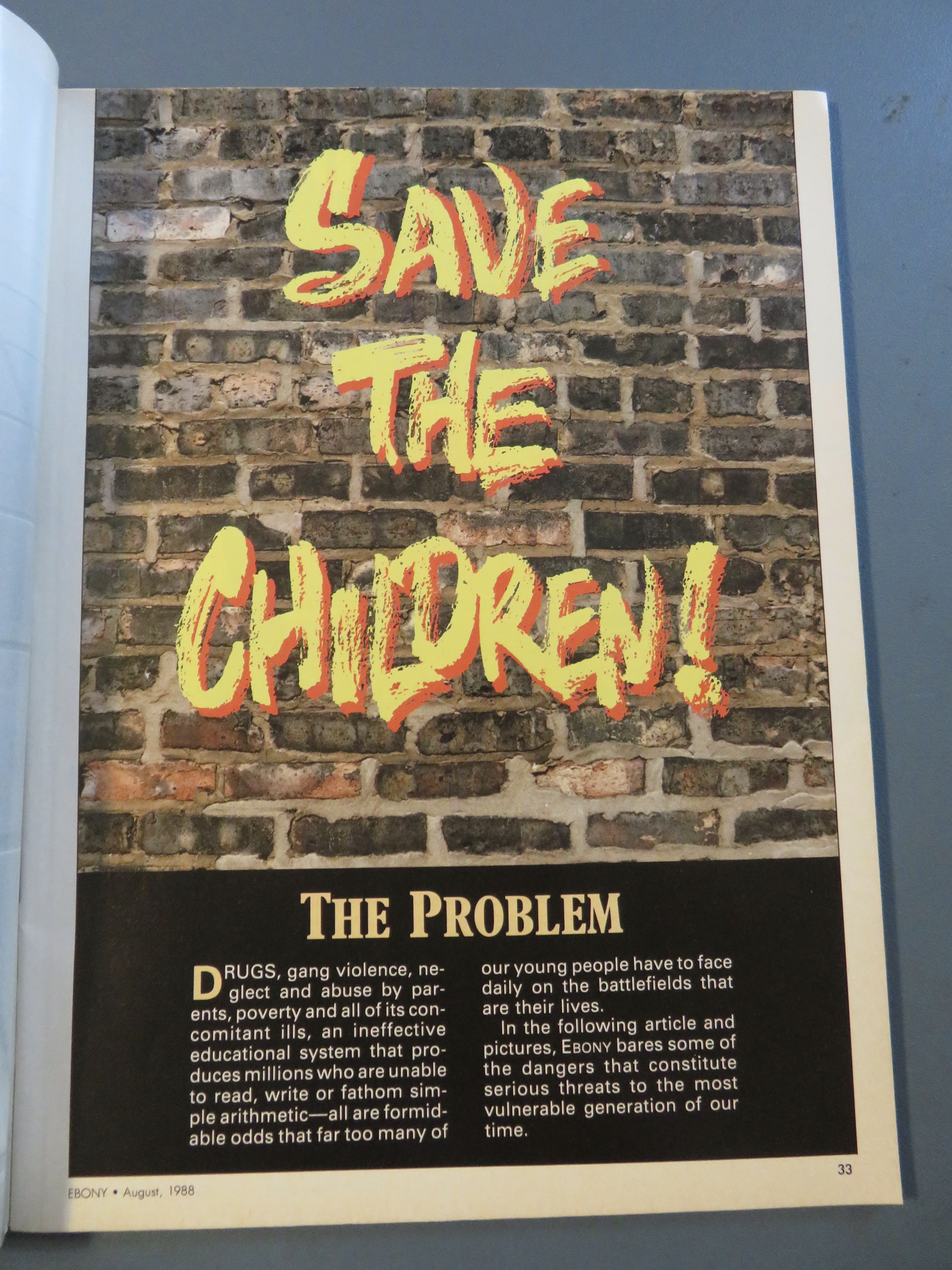 Ebony Magazine August 1988 Save The Children