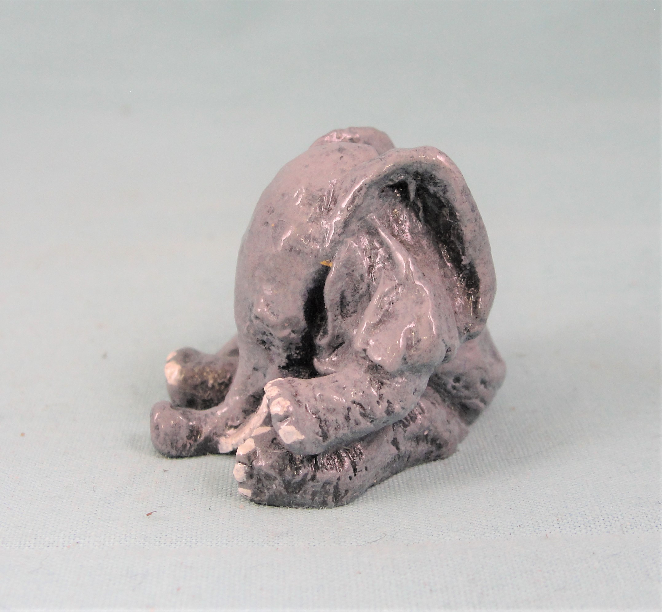 Essex Metal Painted Miniature Sitting Sad Elephant