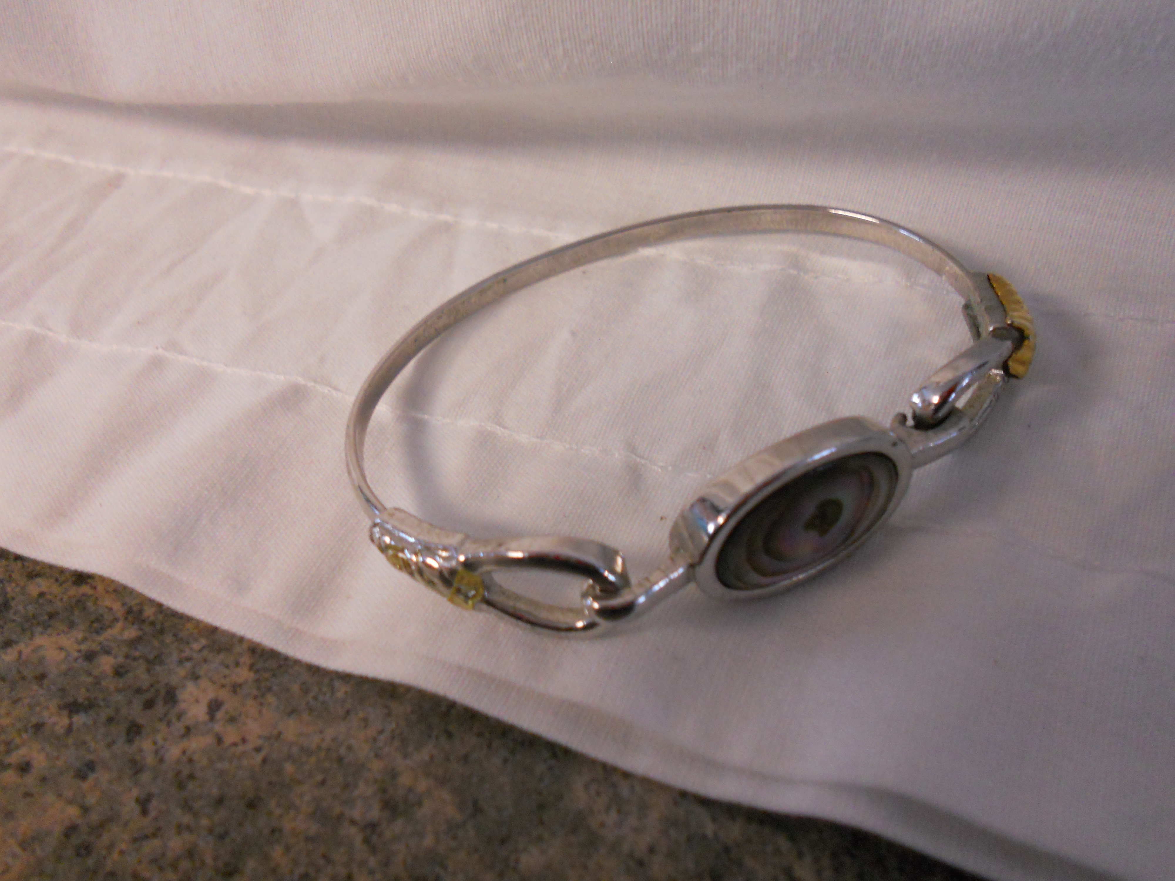 Avon Abalone Bracelet Silver Tone 1978