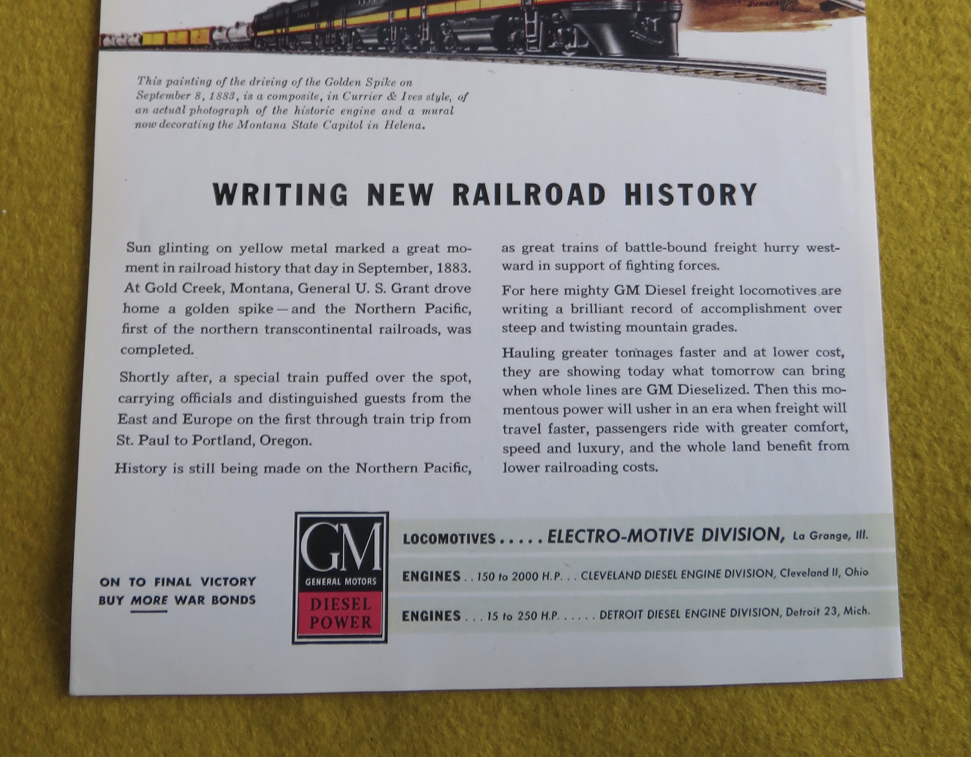 1945 General Motors Diesel Power with Railroad History