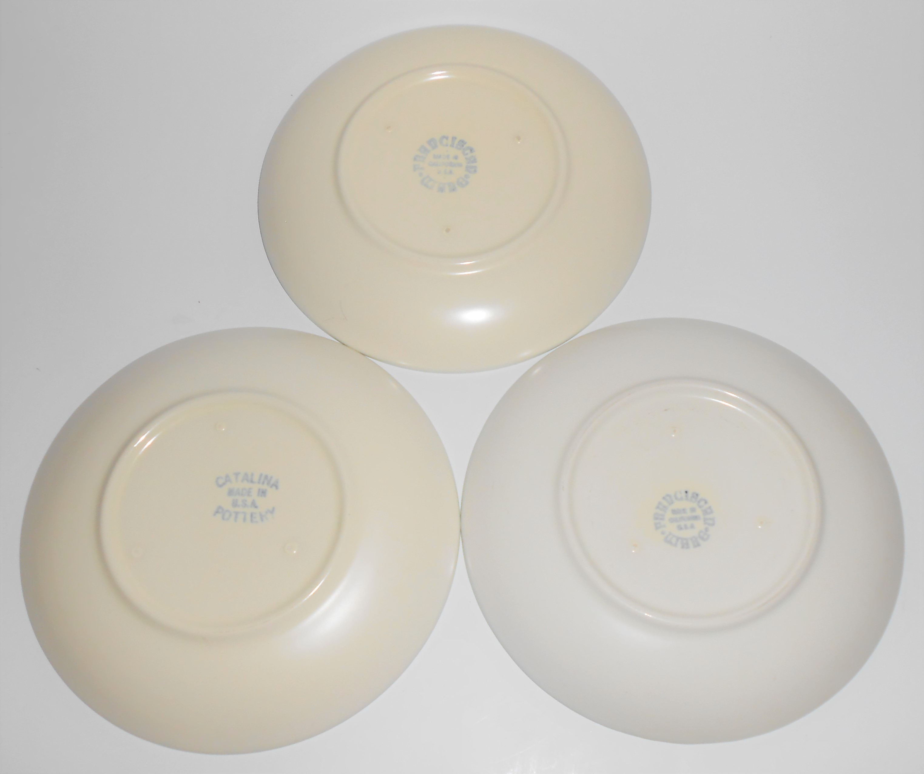 Franciscan Pottery Catalina Rancho Aqua/Ivory Pair Sau