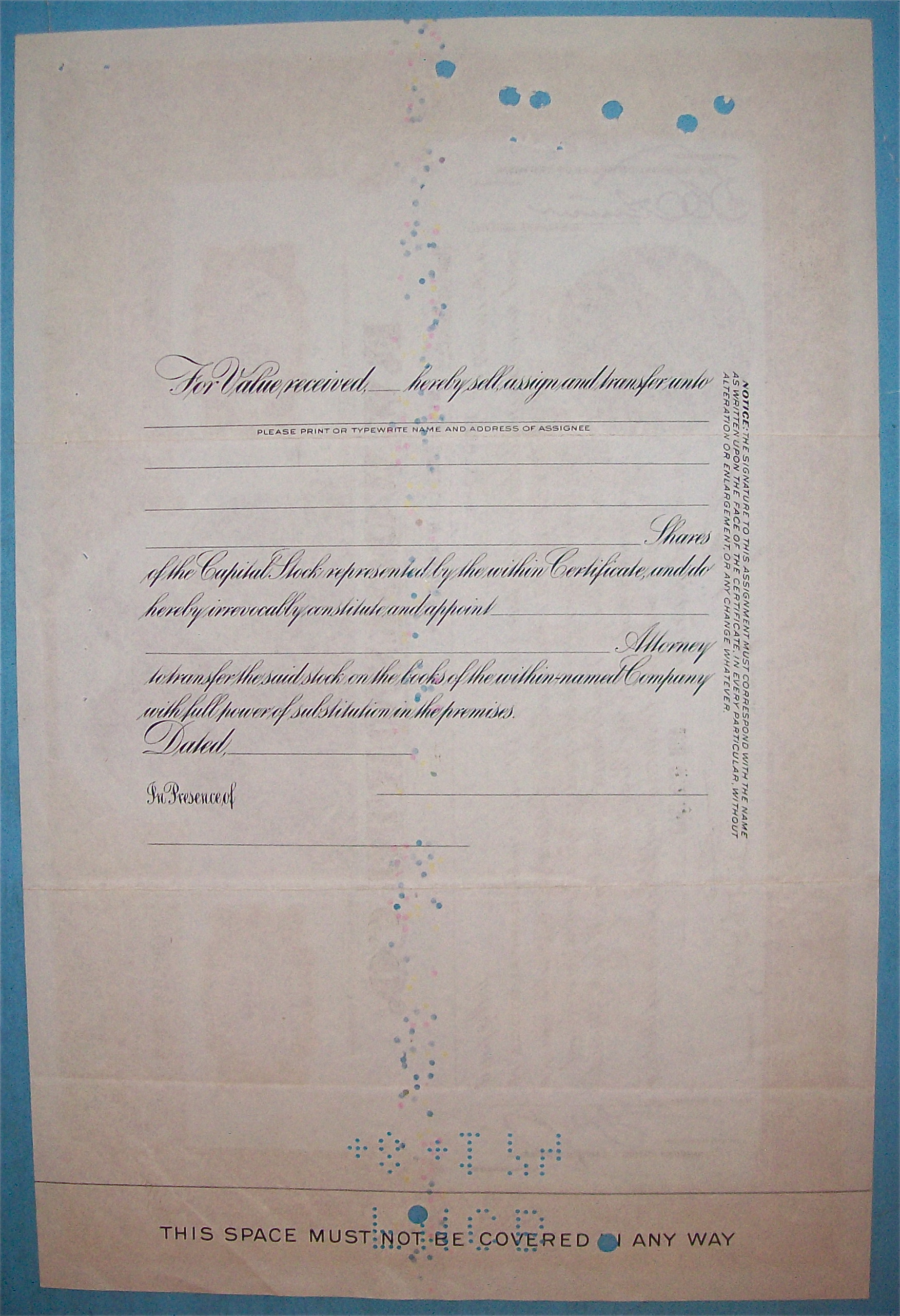 1943 F. W. Woolworth Co. Stock Certificate