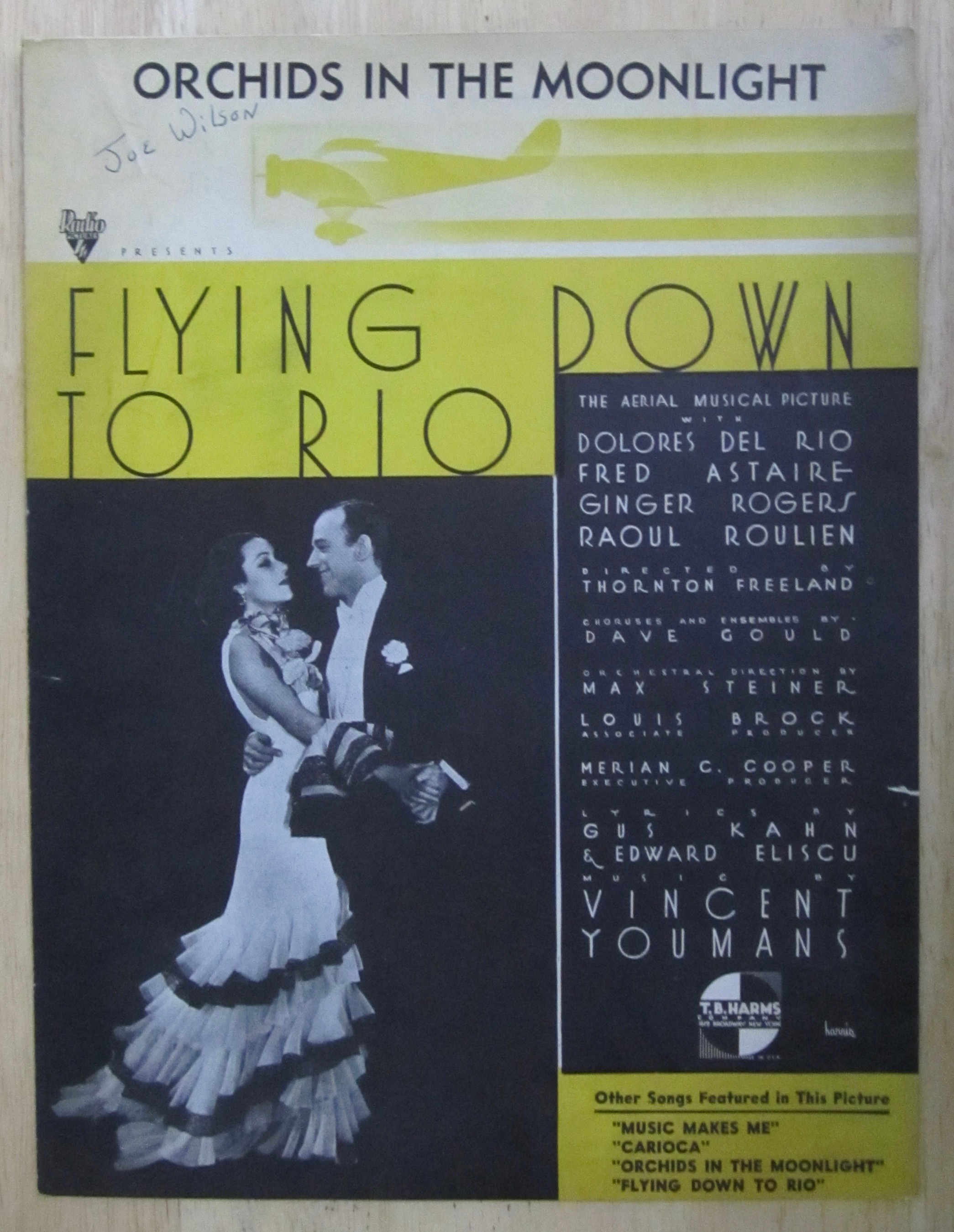 Sheet Music For 1933 Orchids In The Moonlight