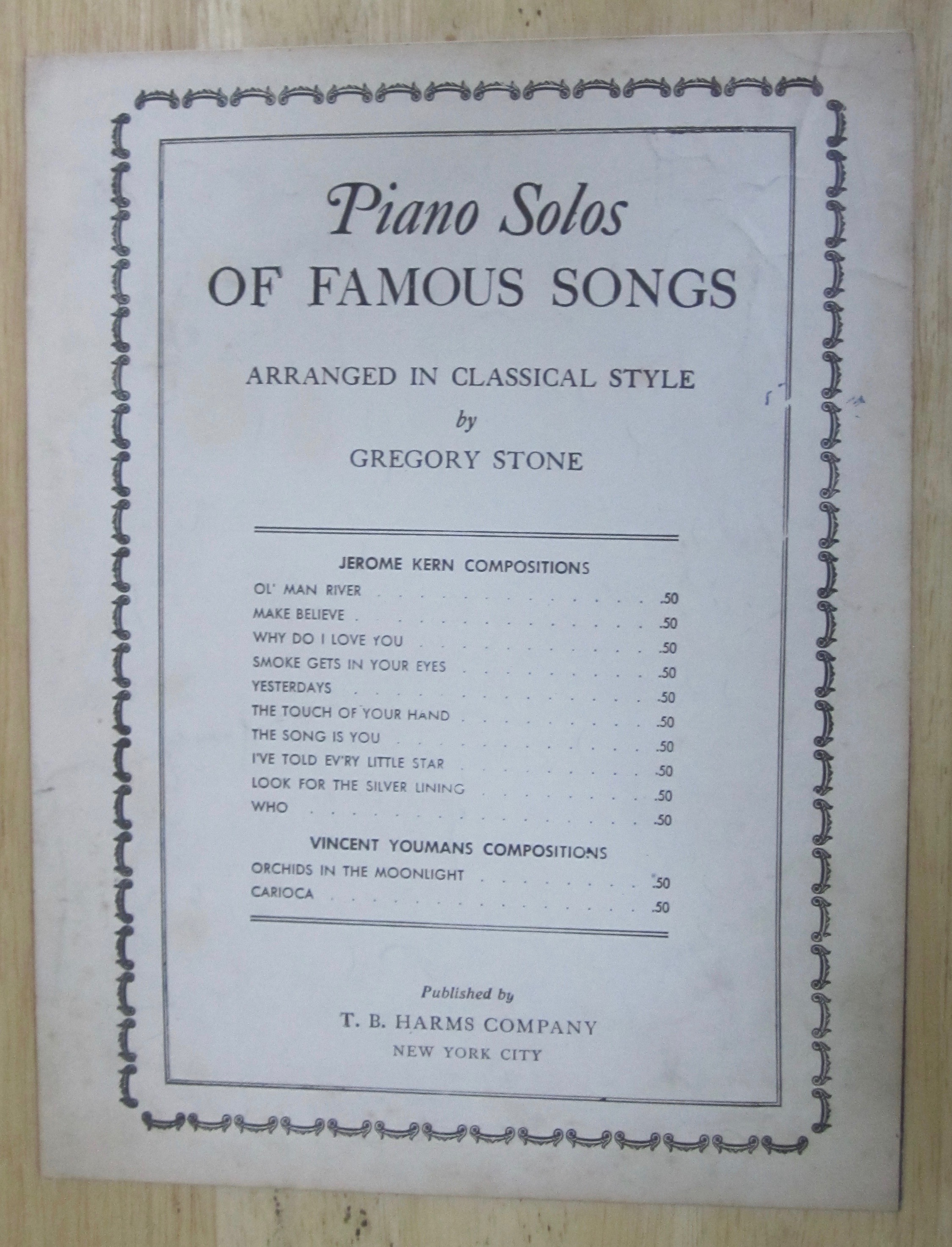 Sheet Music For 1933 Orchids In The Moonlight