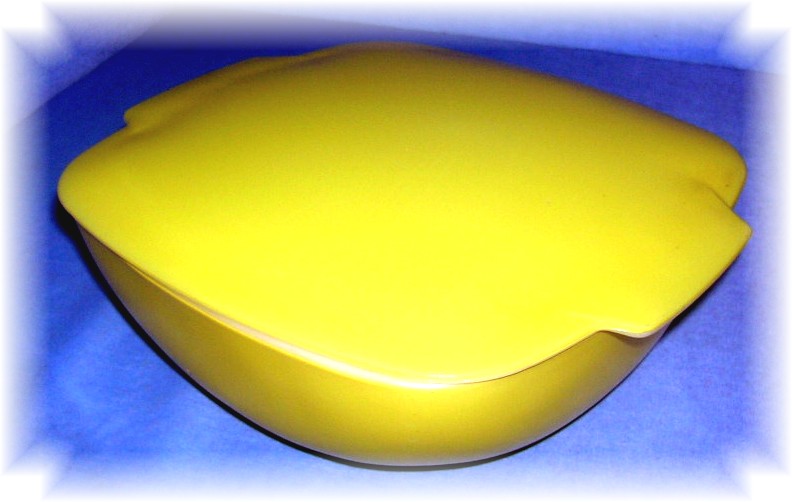 Pyrex Yellow square Covered Serving Dish 50s