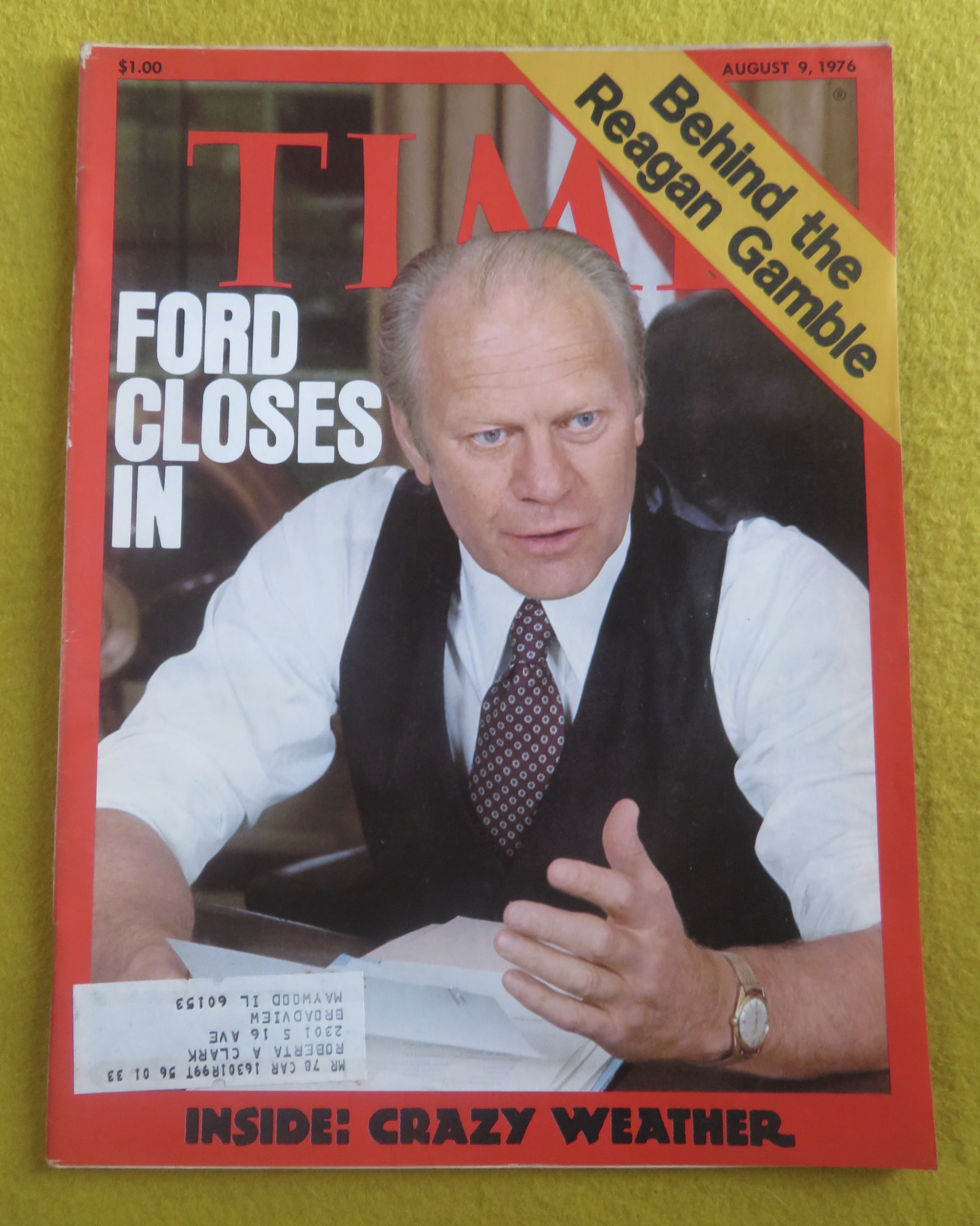 Time Magazine August 9, 1976 Ford Closes In