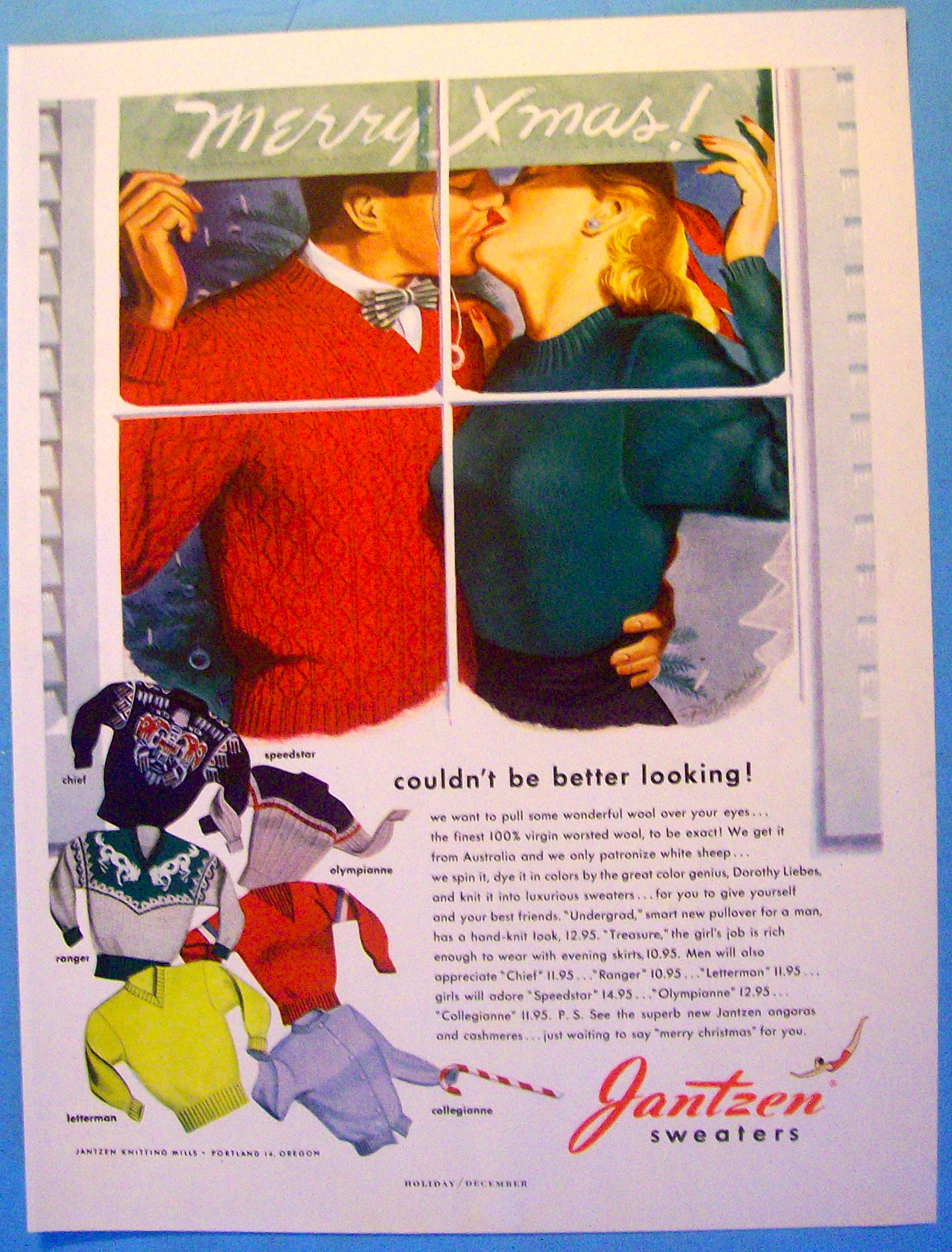 1948 Jantzen Sweaters with Man & Woman Kissing