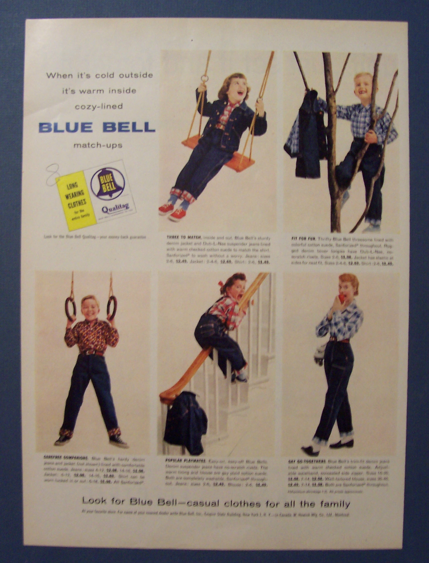 1955 Blue Bell Match Ups with Man Holding Cup of Coffee