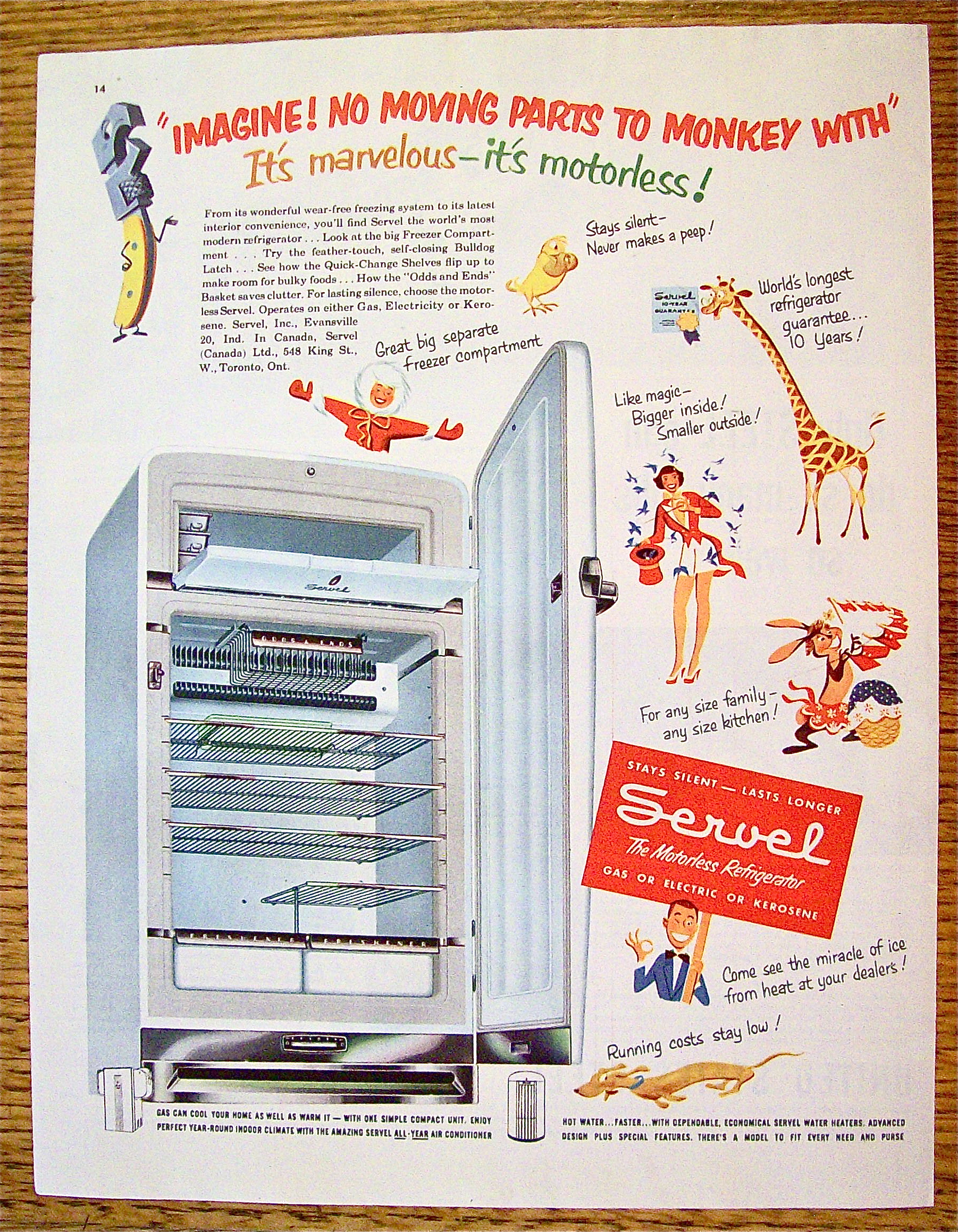 1951 Servel Refrigerator with Motorless Refrigerator