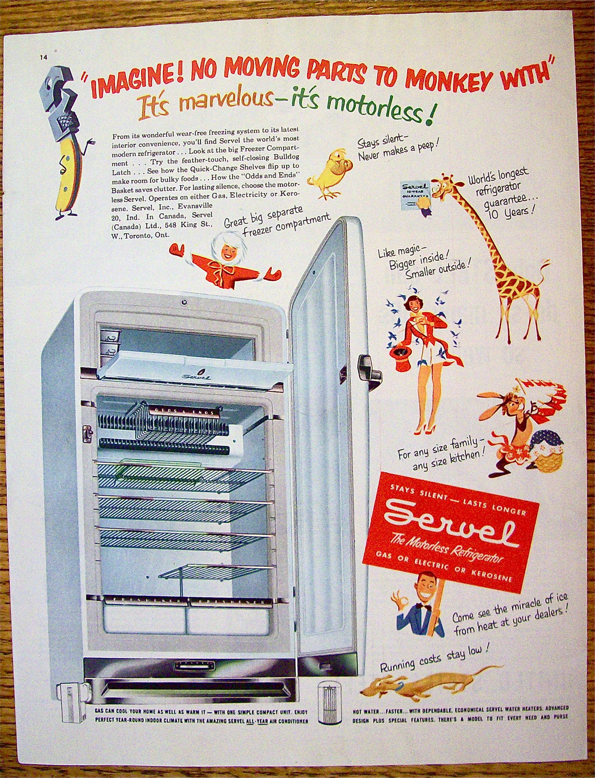 1951 Servel Refrigerator with Motorless Refrigerator