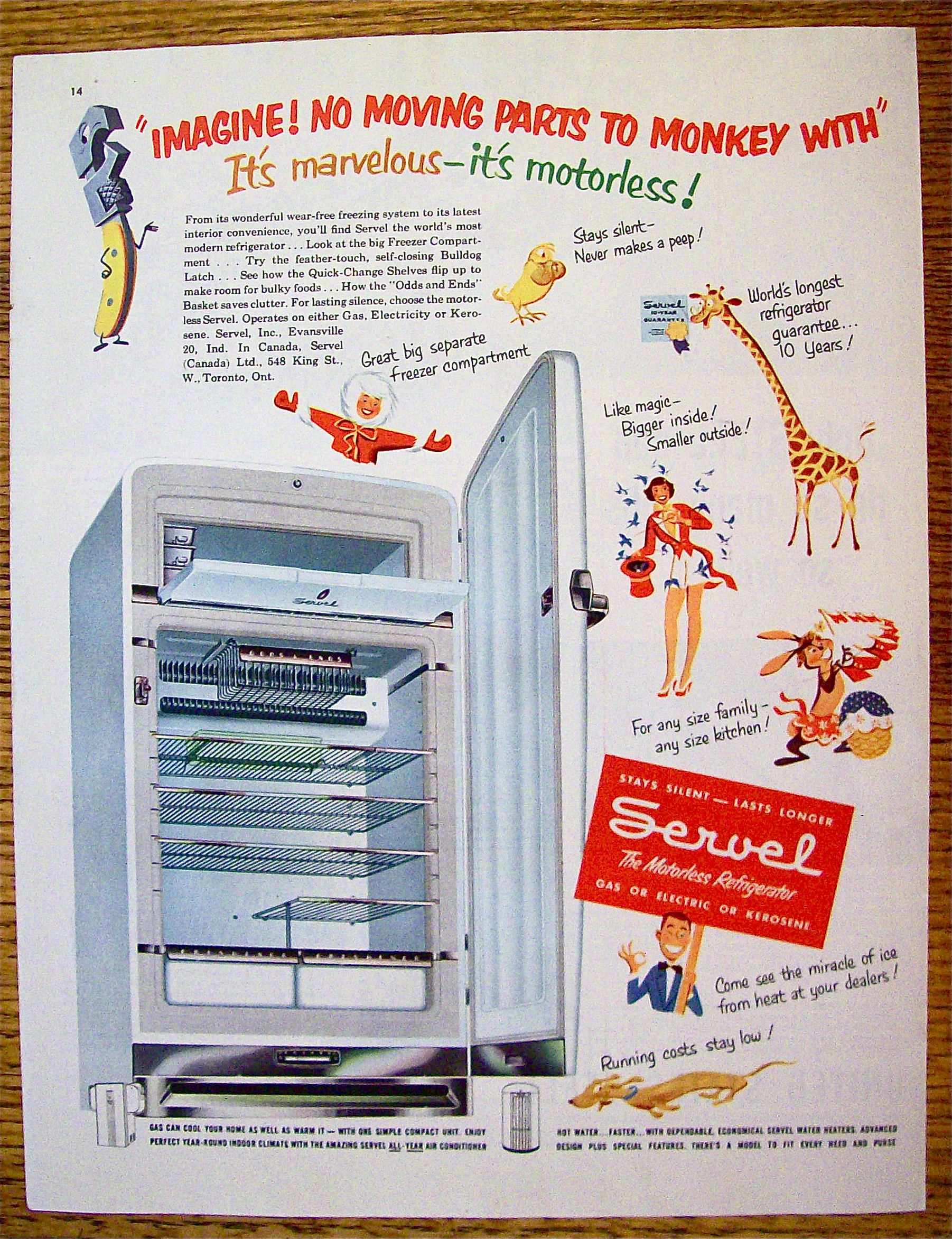 1951 Servel Refrigerator with Motorless Refrigerator