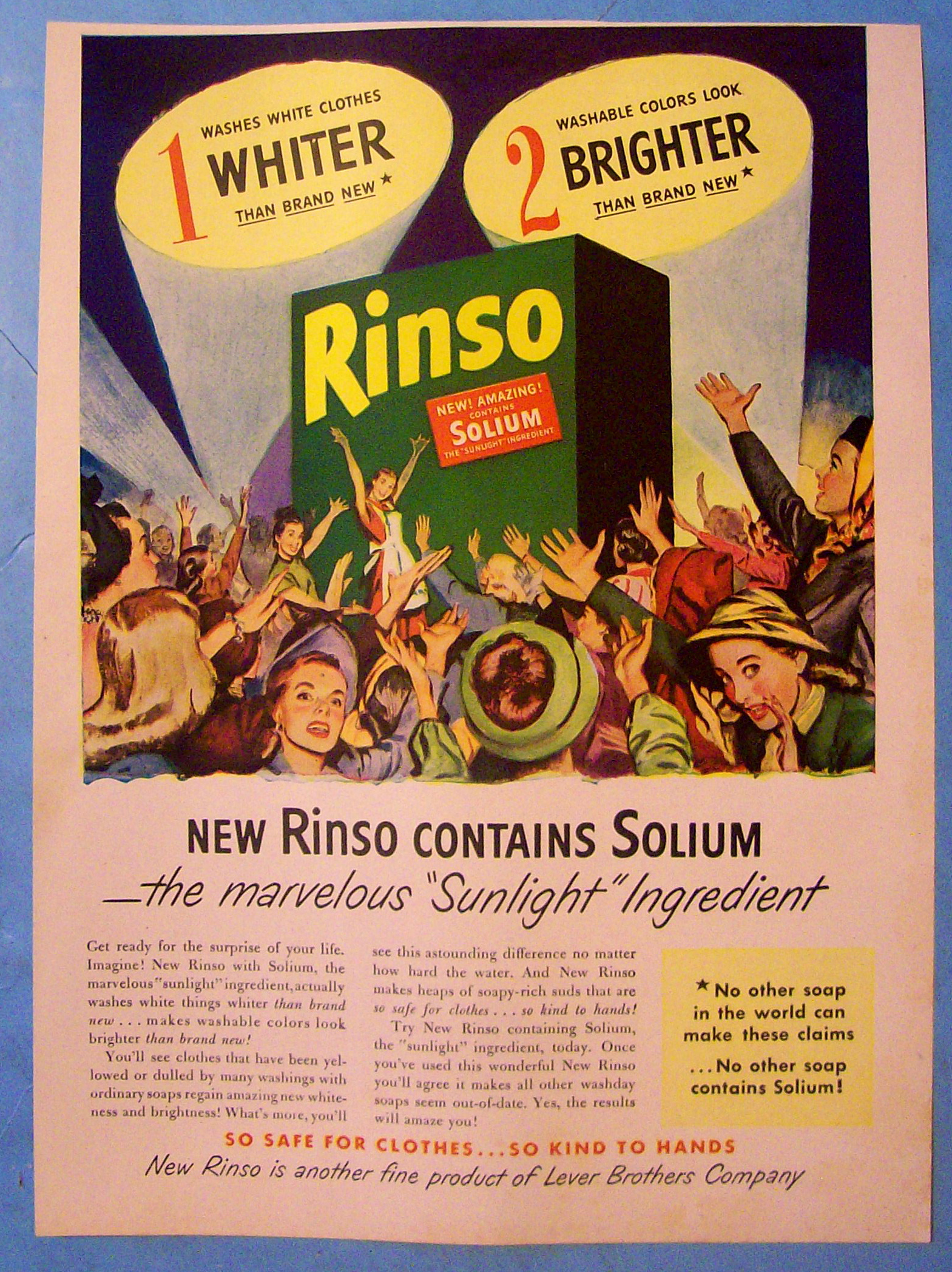 1947 Rinso Soap With Group Of Women