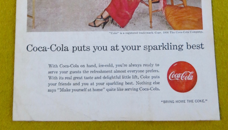 1956 Coca Cola (Coke) with Group Of People Enjoying Glasses Of Coke