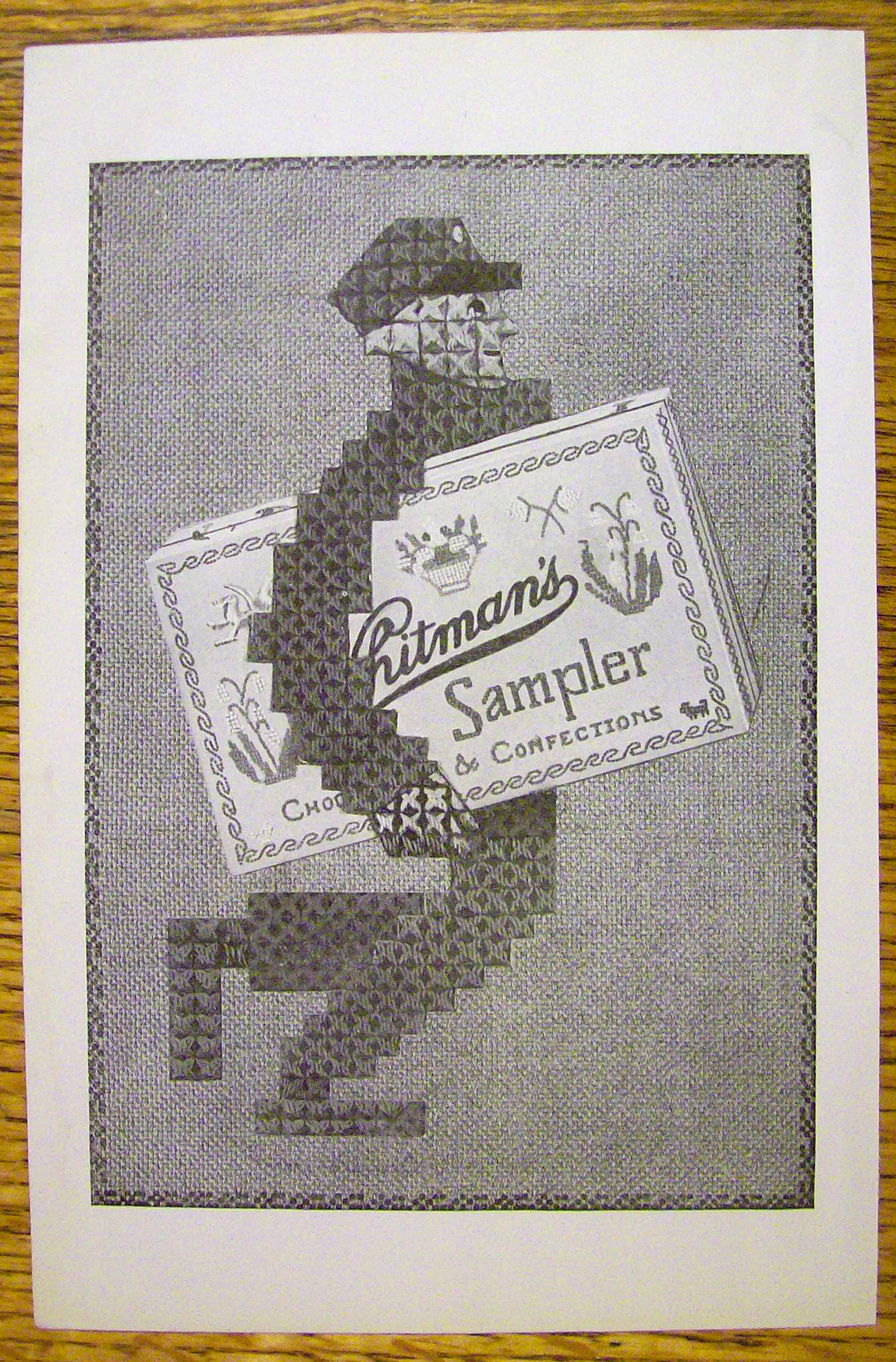 1925 Whitman's Sampler w/Man Carrying Box Of Candy