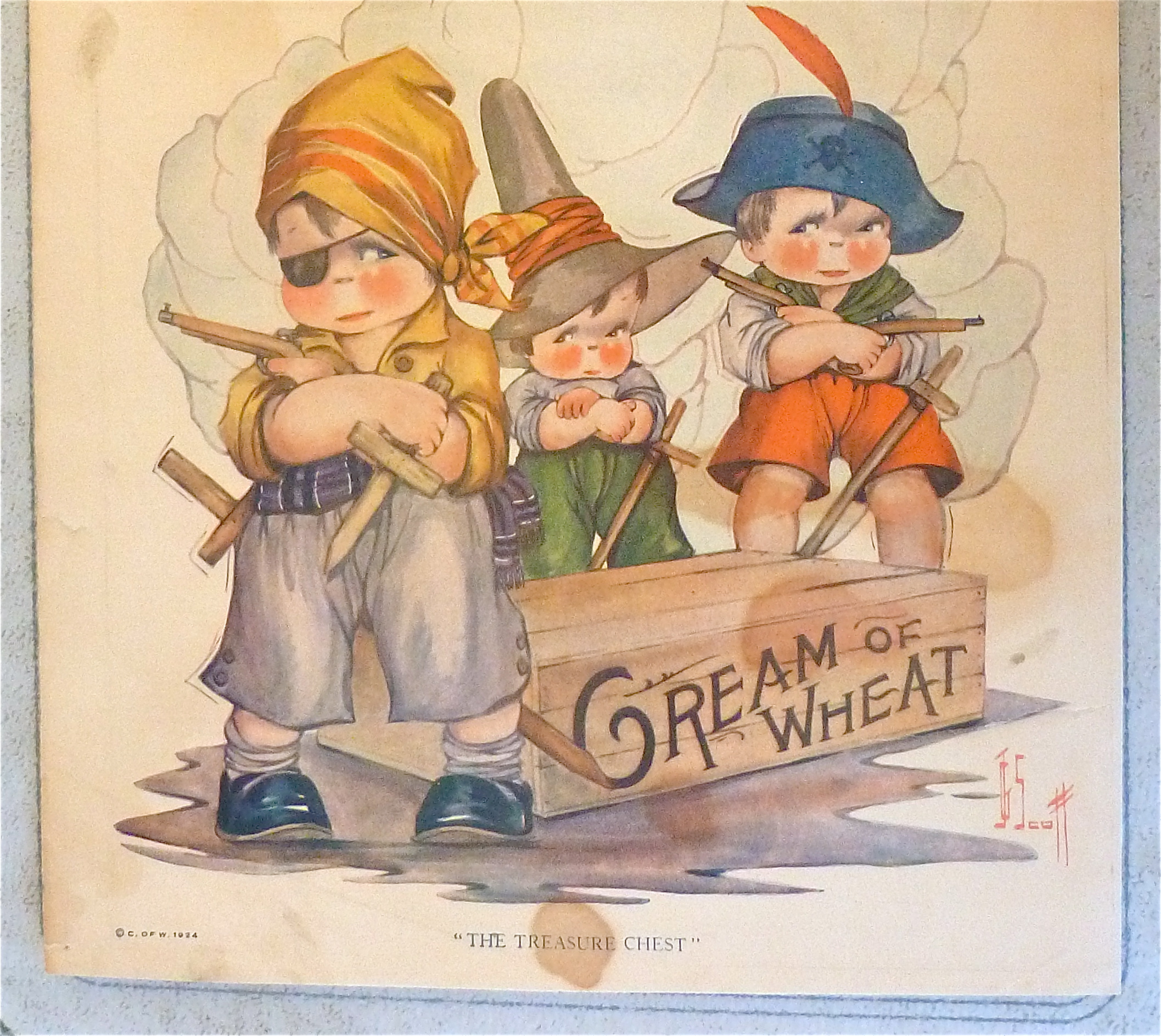 1924 Cream Of Wheat Cereal with Boys Dressed as Pirates