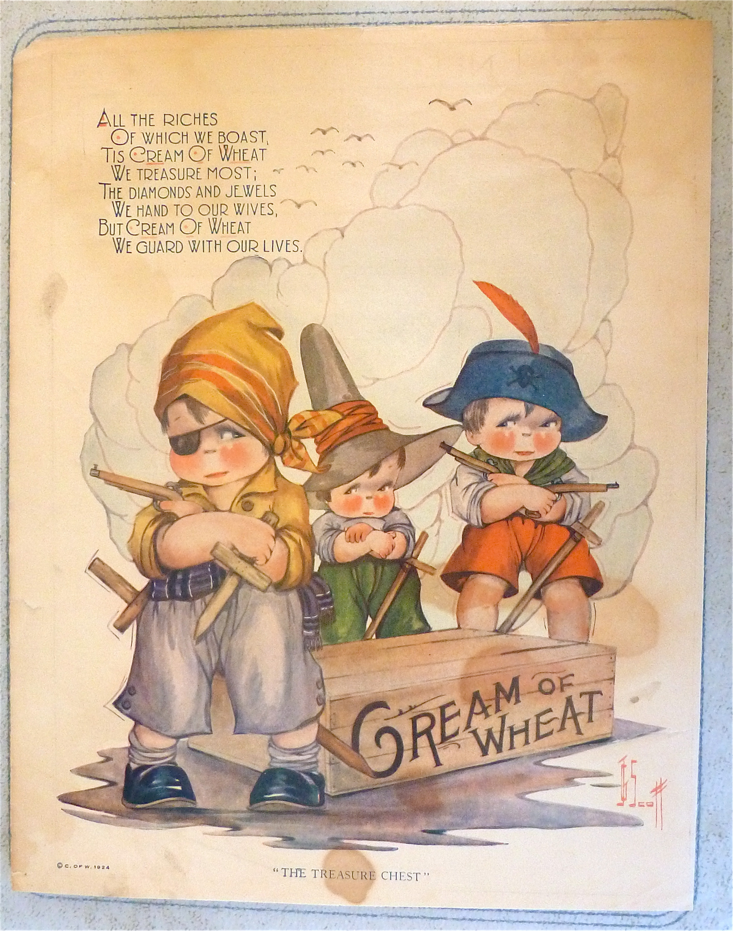 1924 Cream Of Wheat Cereal with Boys Dressed as Pirates