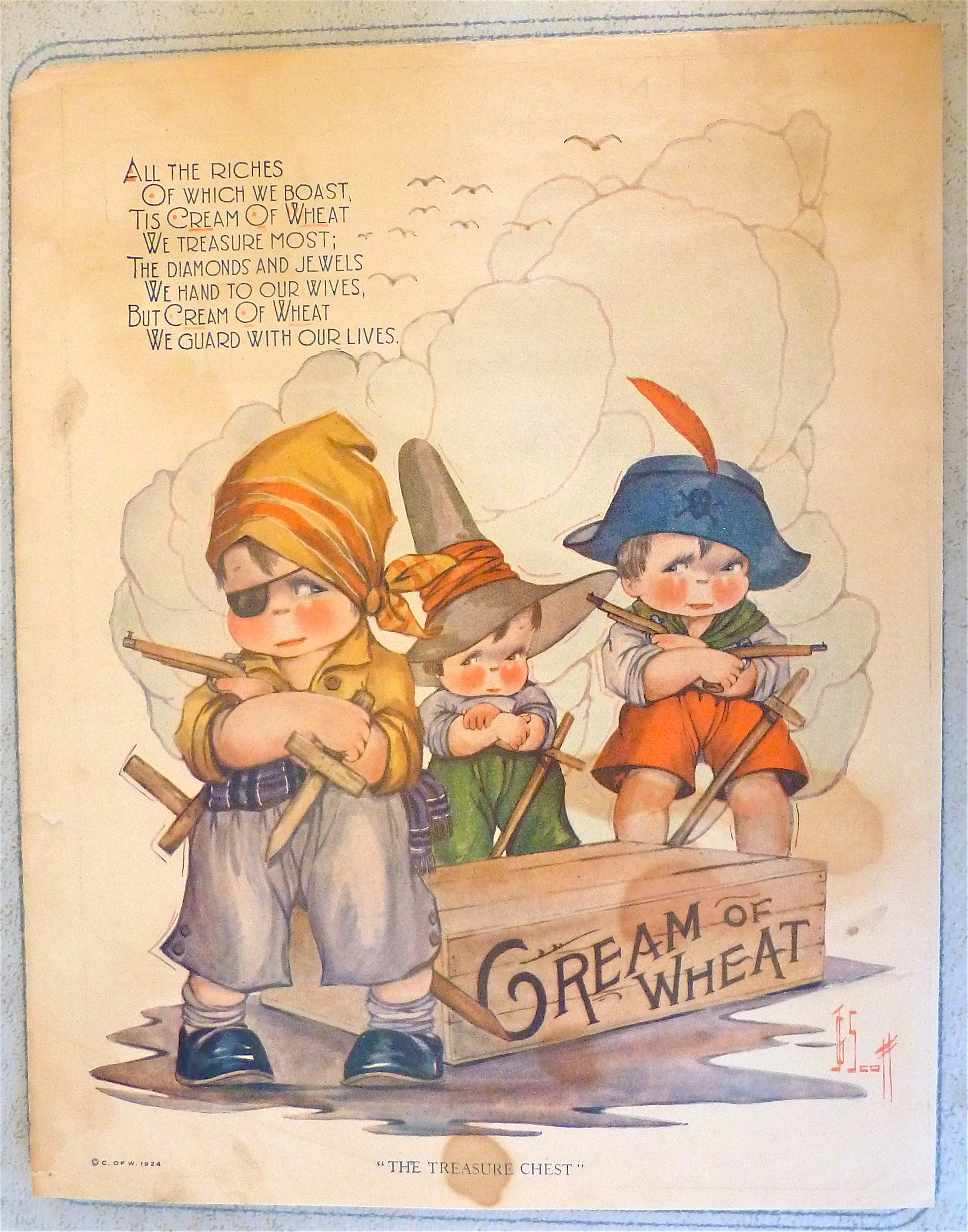 1924 Cream Of Wheat Cereal with Boys Dressed as Pirates