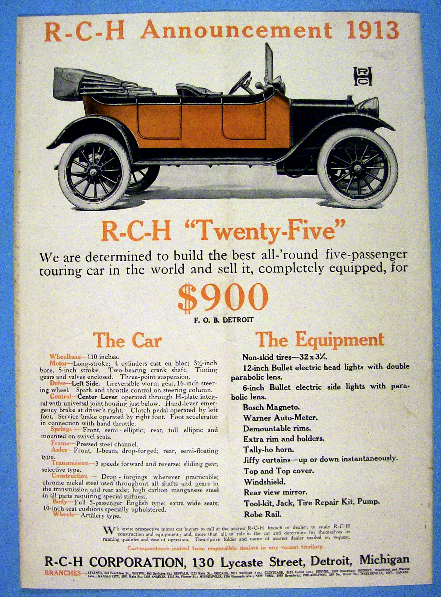 1912 R-C-H Corporation with R-C-H Twenty Five
