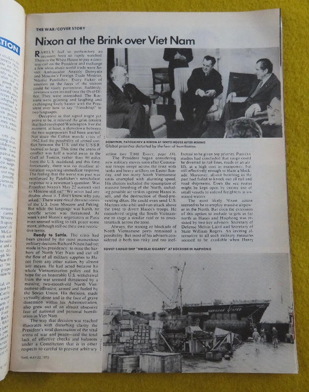Time Magazine May 22, 1972 Nixon Strikes Back
