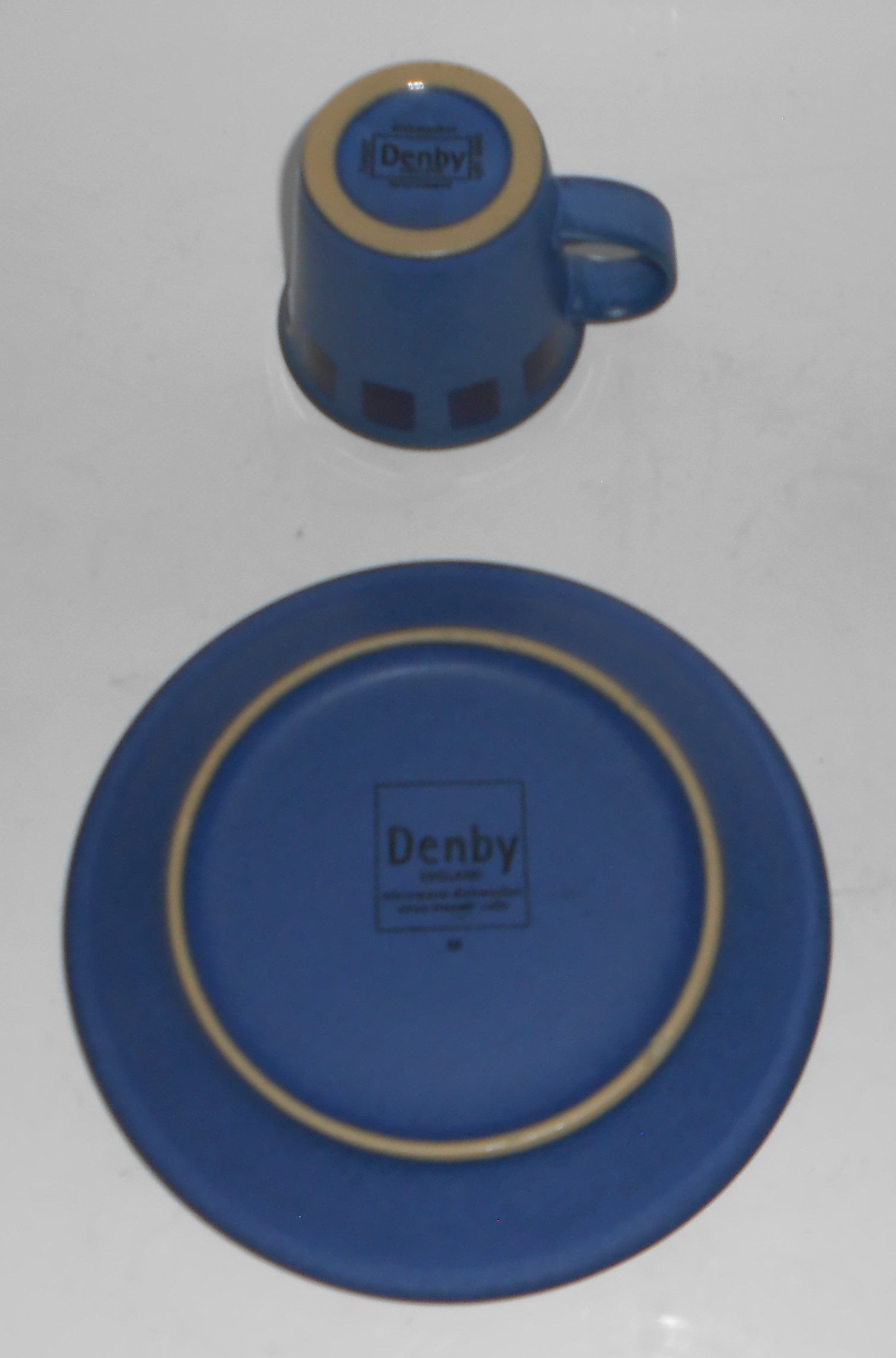 Denby Pottery Stoneware Blue Reflex Demitasse Cup / Sau