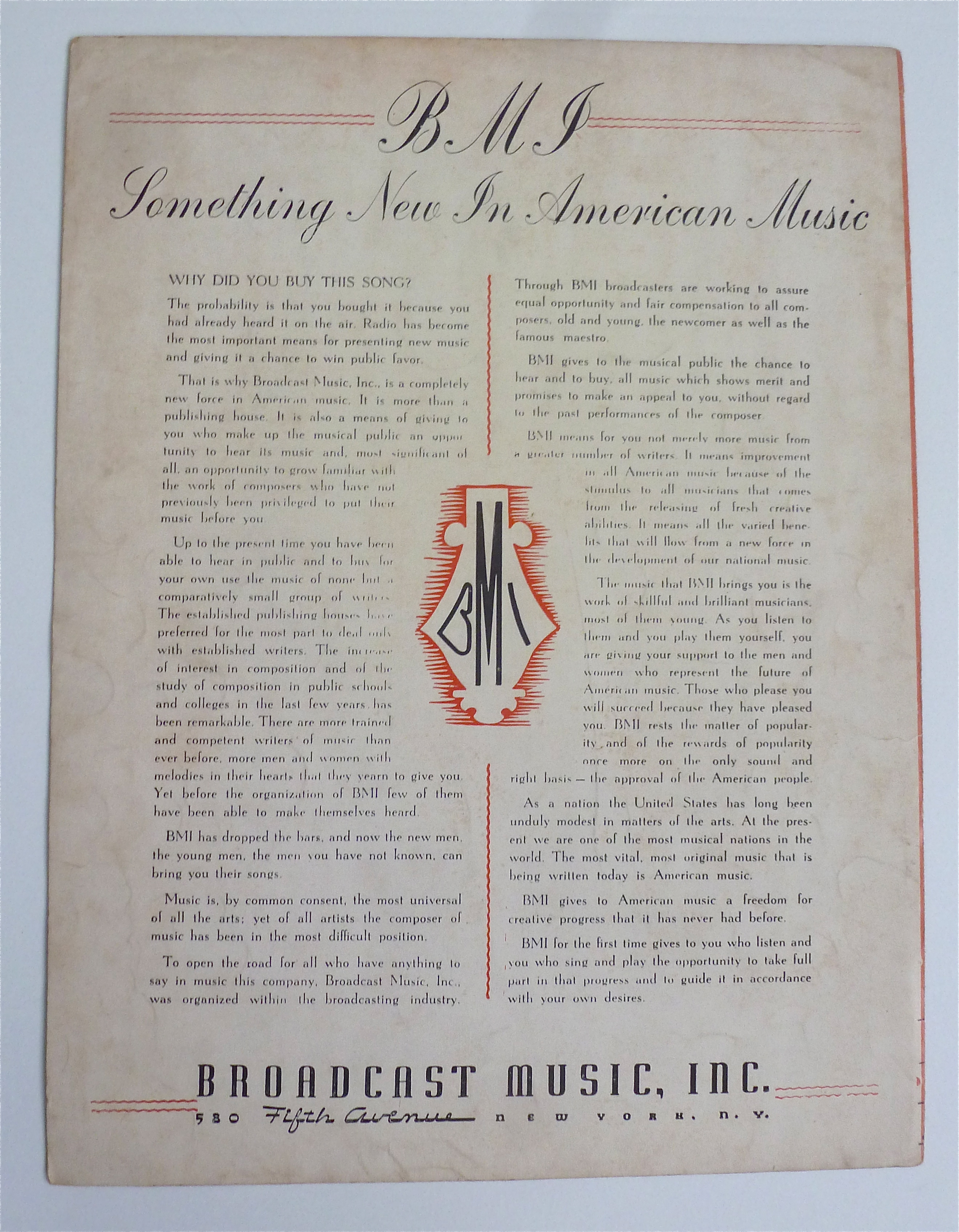Sheet Music For 1940 Because Of You