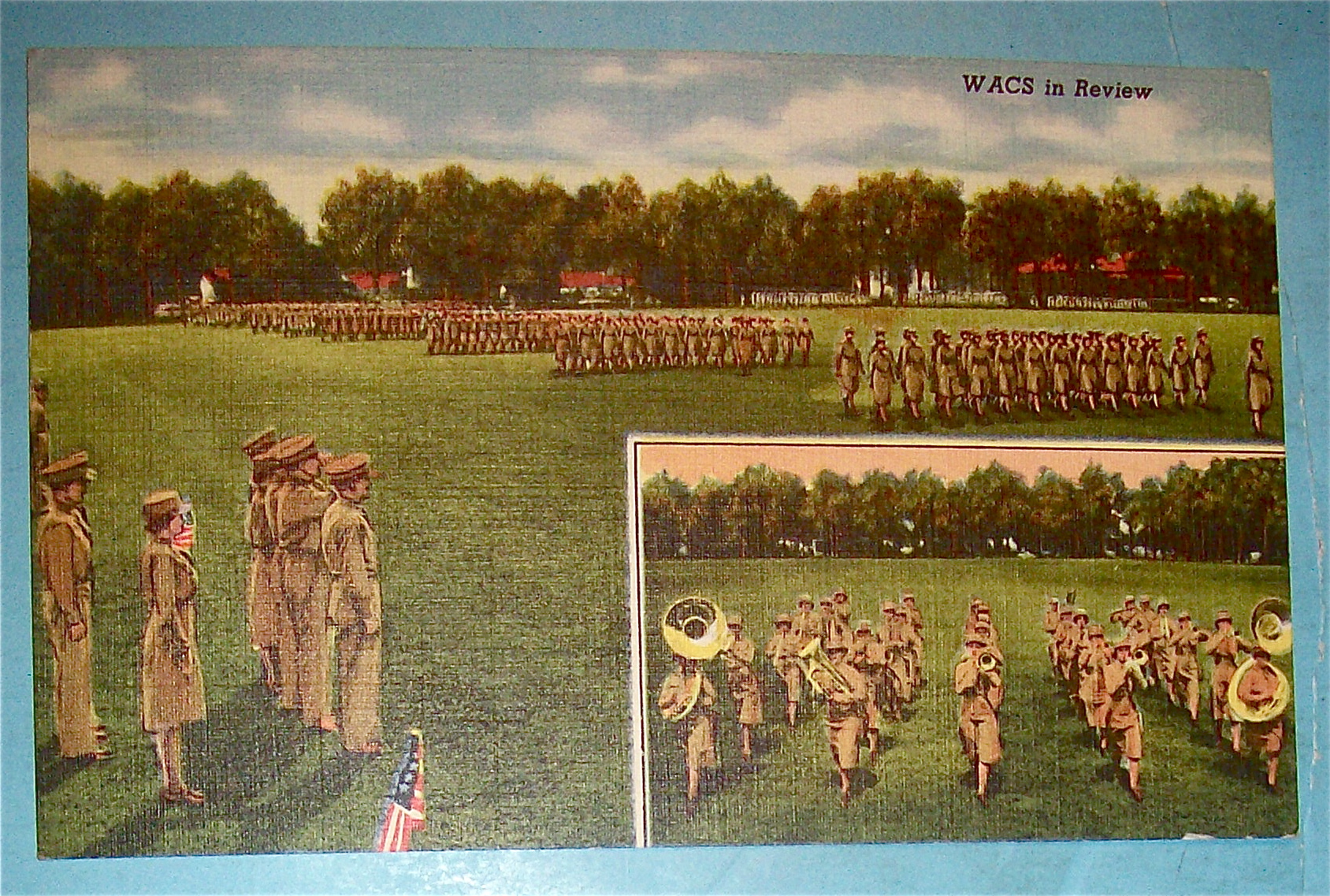 Military WACS In Review Postcard