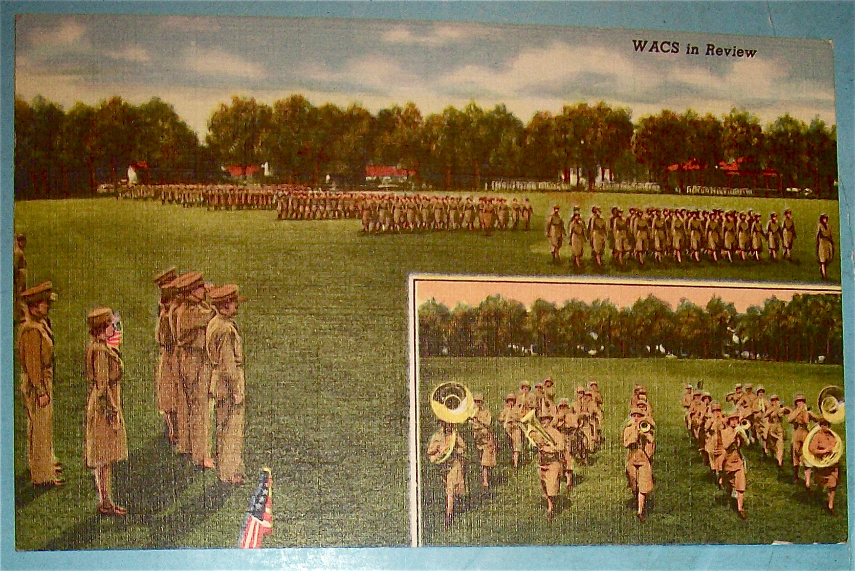 Military WACS In Review Postcard