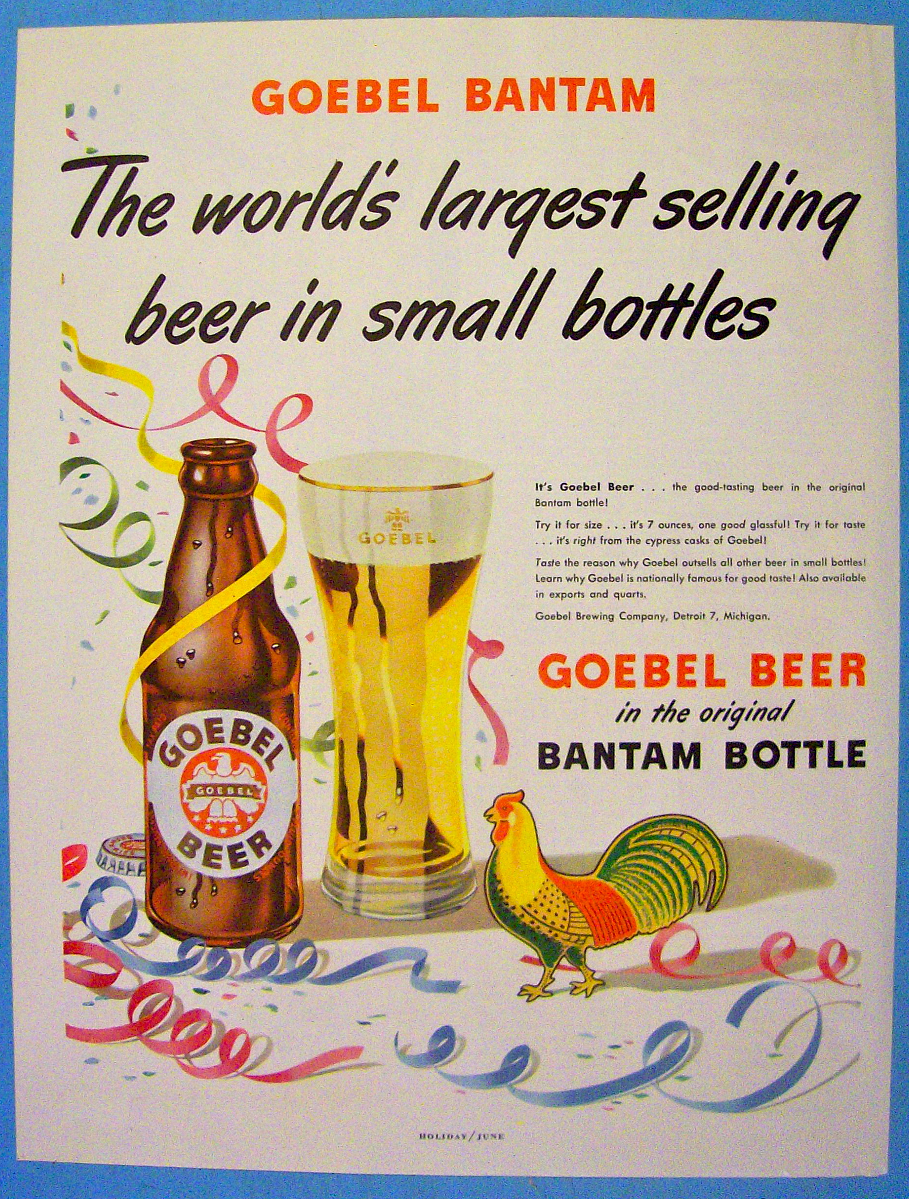 1948 Goebel Beer in Bantam Bottle with Turkey