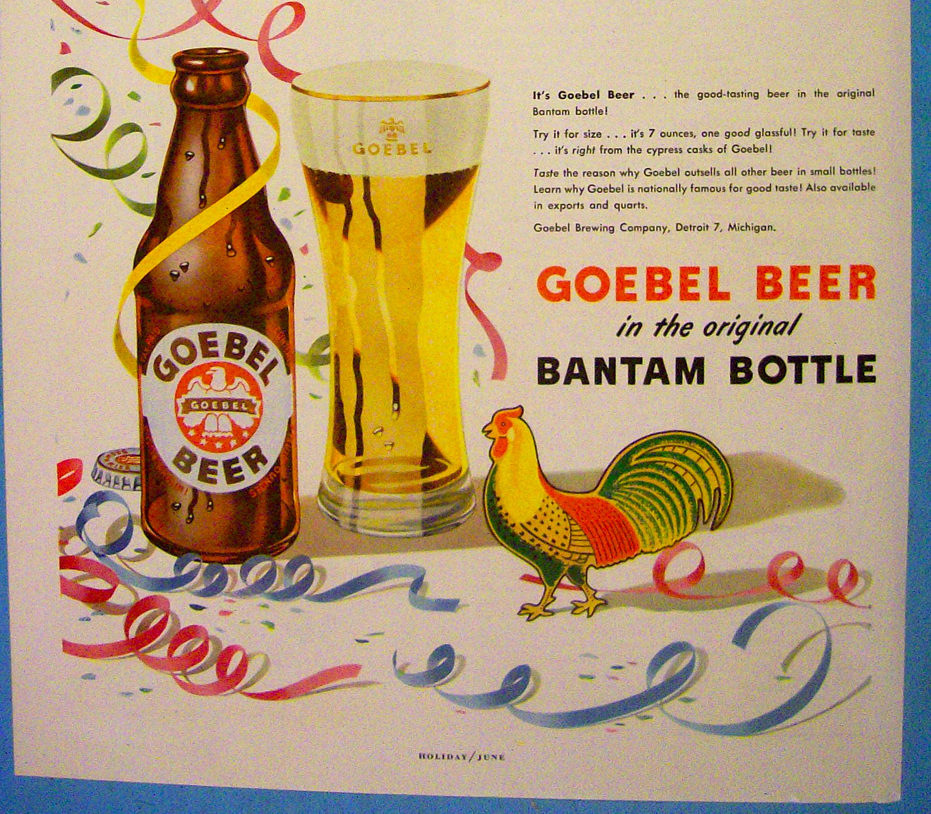 1948 Goebel Beer in Bantam Bottle with Turkey