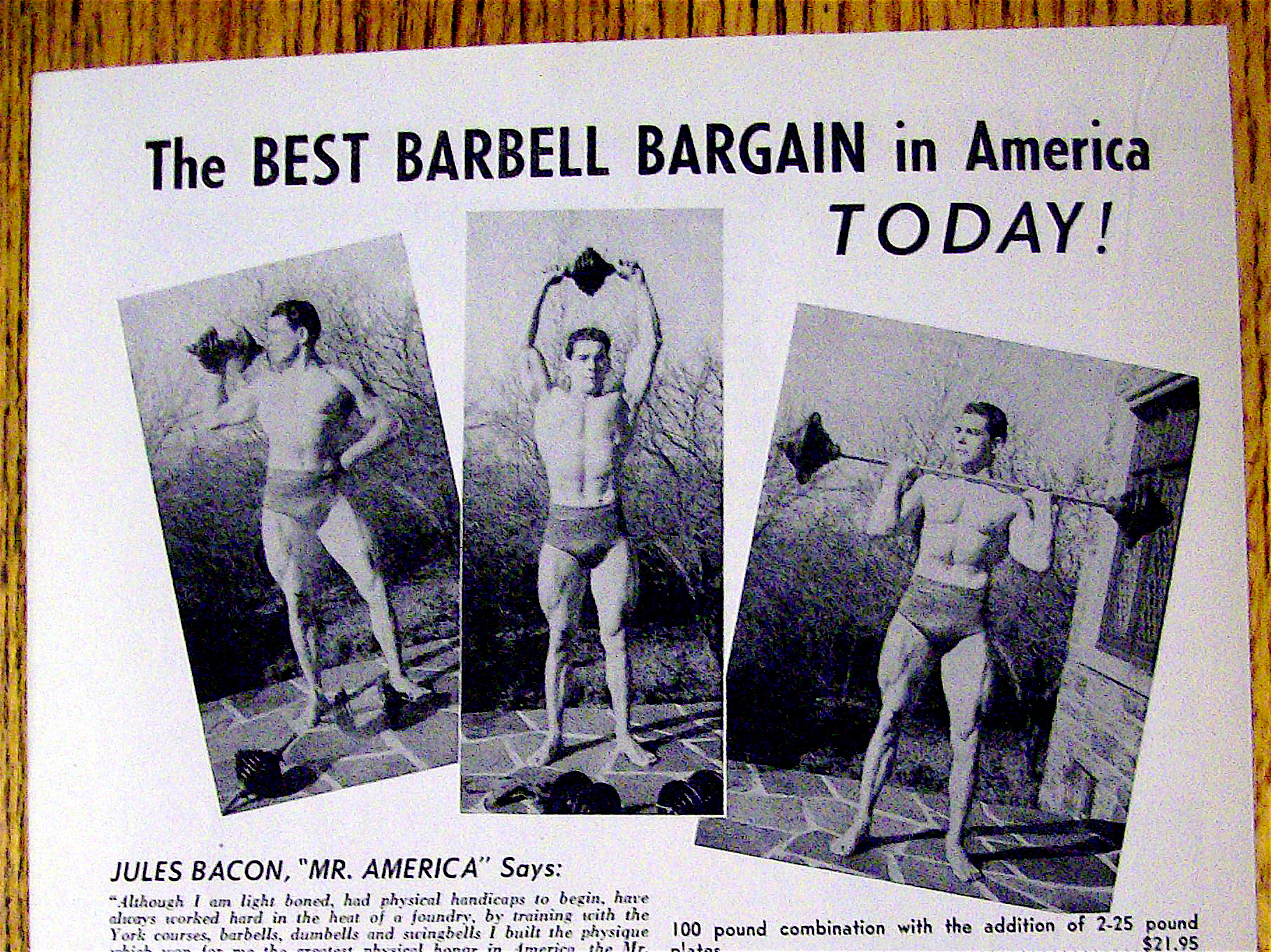 1948 York Barbell Co. with Jules Bacon (Mr. America)