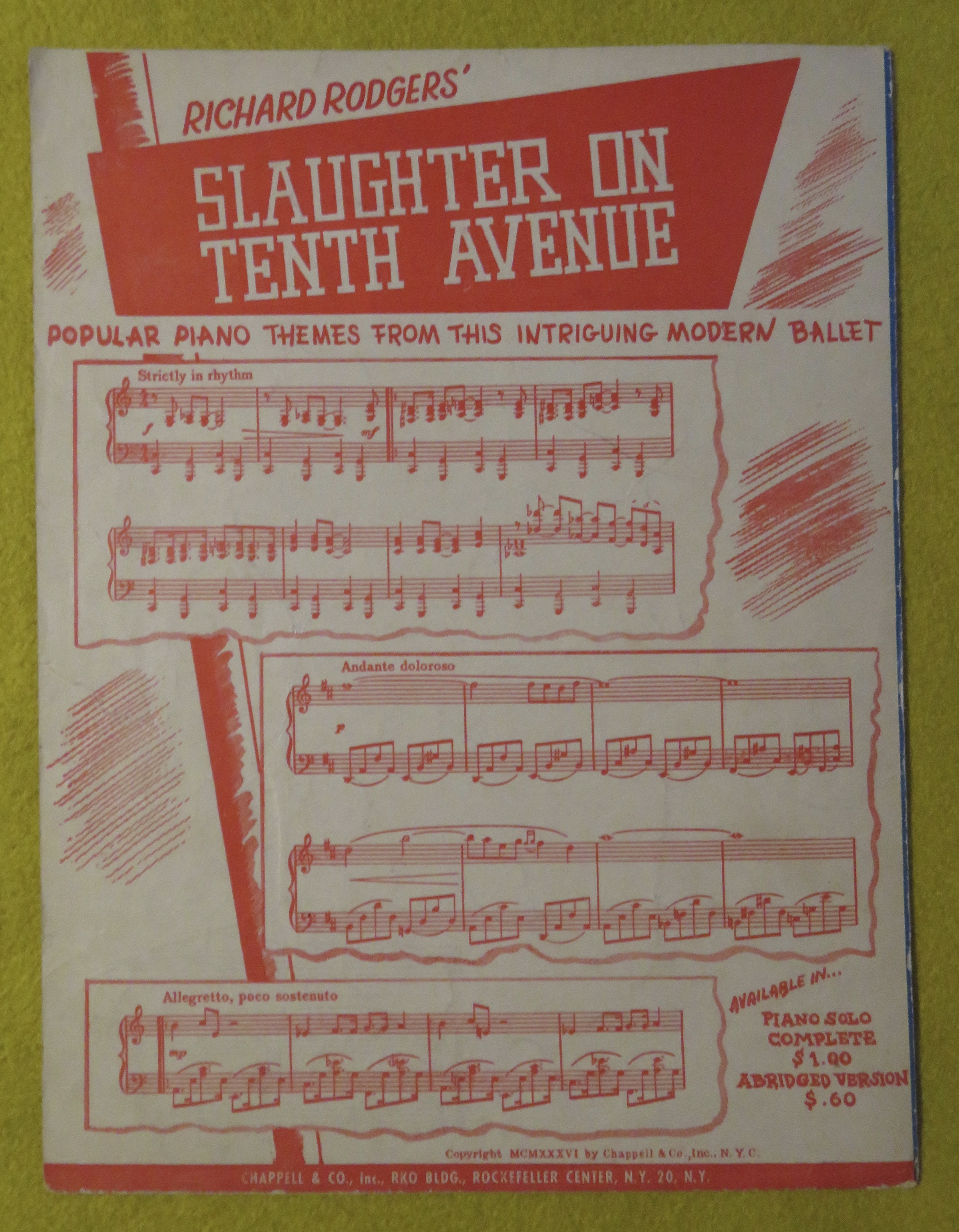 Sheet Music For 1941 Bewitched (Bothered & Bewildered)