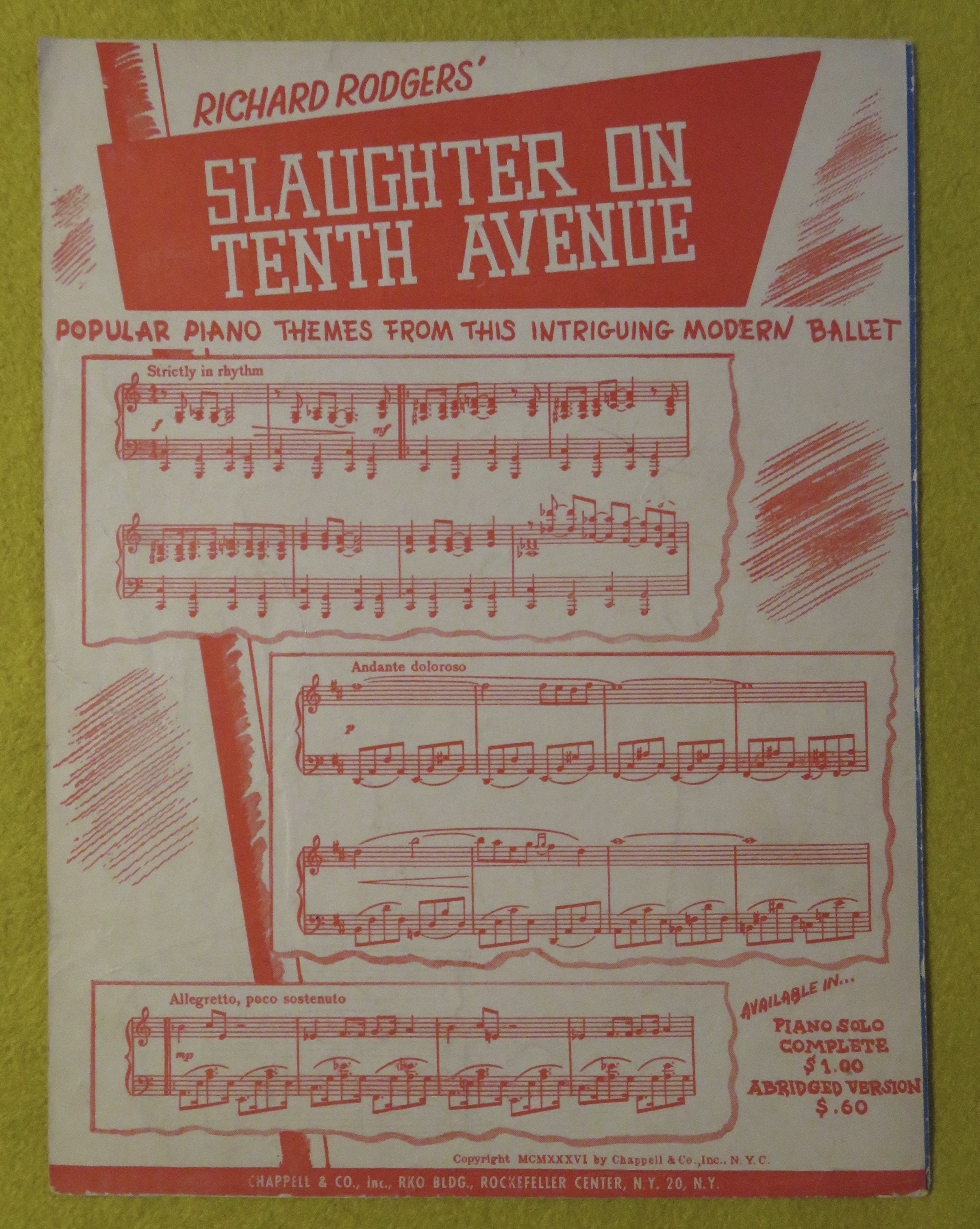 Sheet Music For 1941 Bewitched (Bothered & Bewildered)