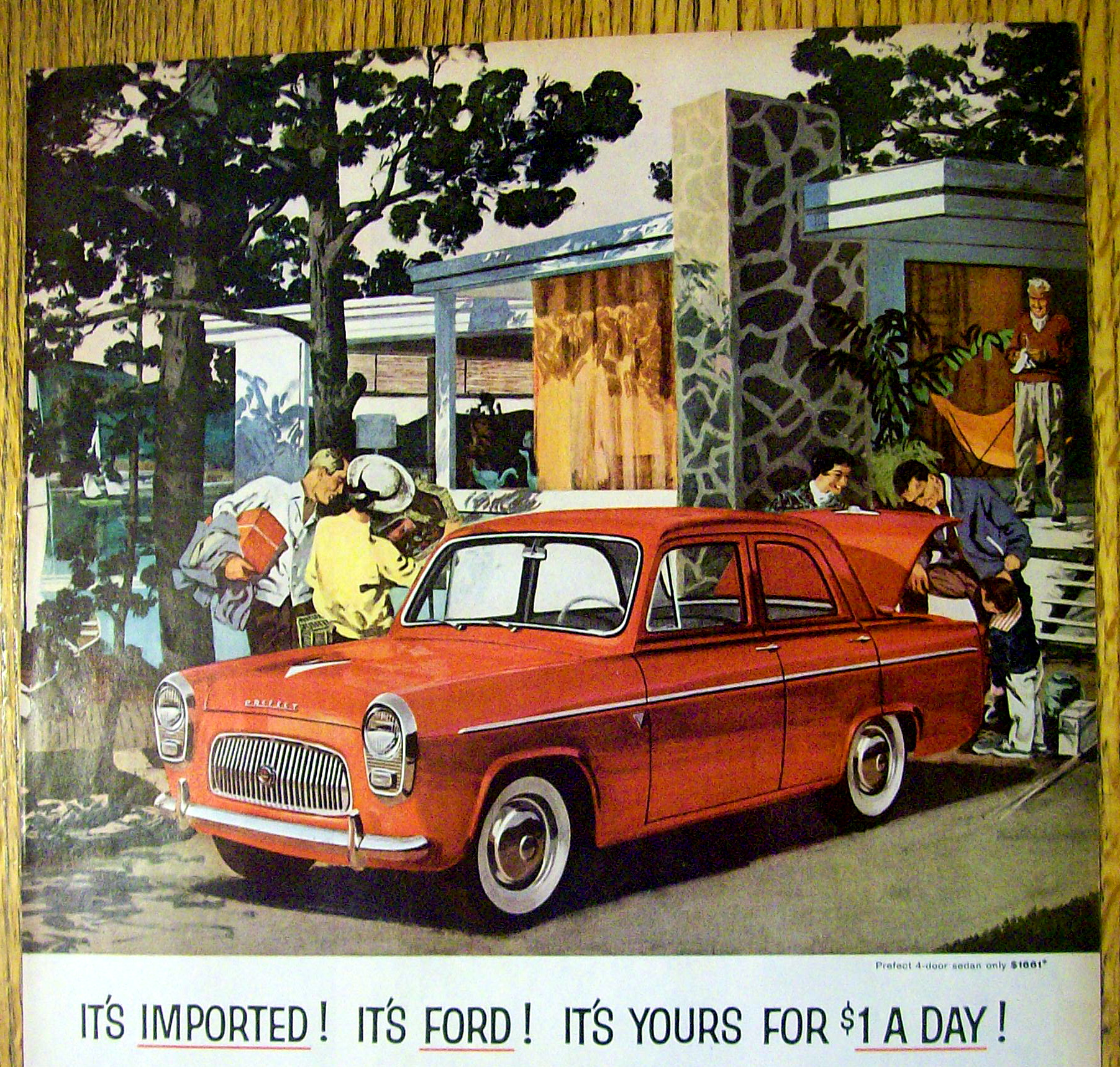 1959 English Ford Line with Four-Door Sedan Prefect