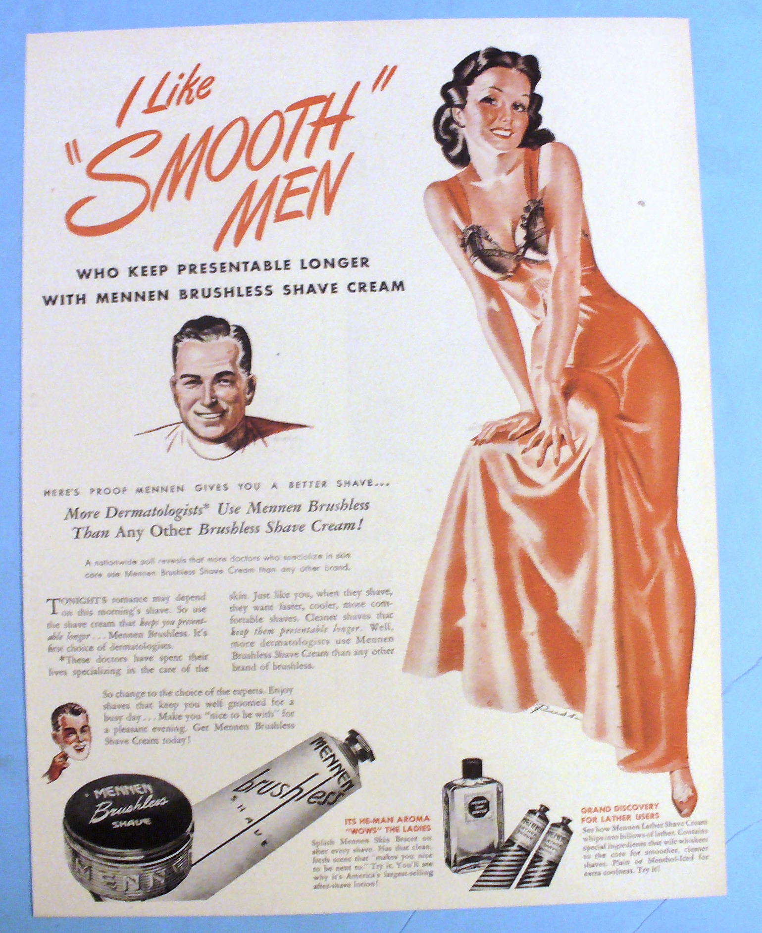 1946 Mennen Brushless Shave with Lovely Woman By Russ