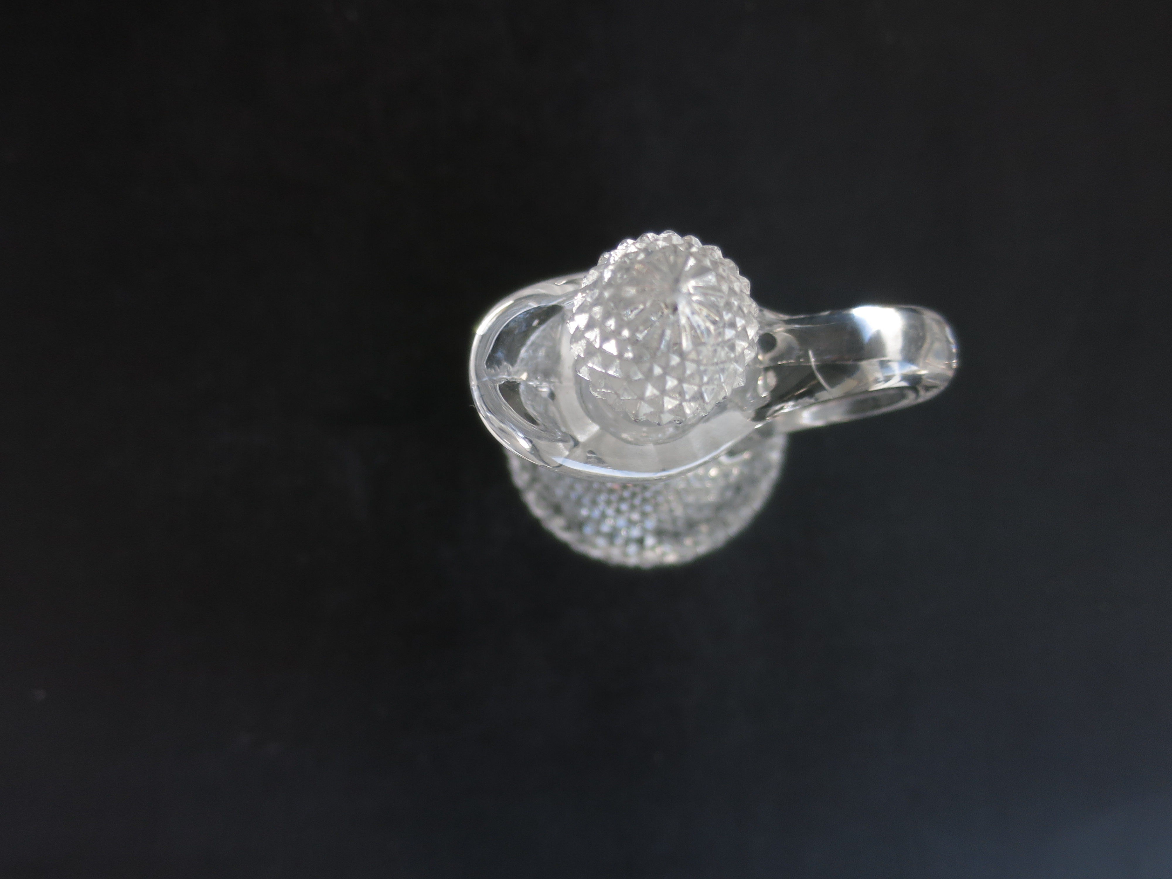 Antique Blown Cut Glass Cruet English Hobnail Diamond