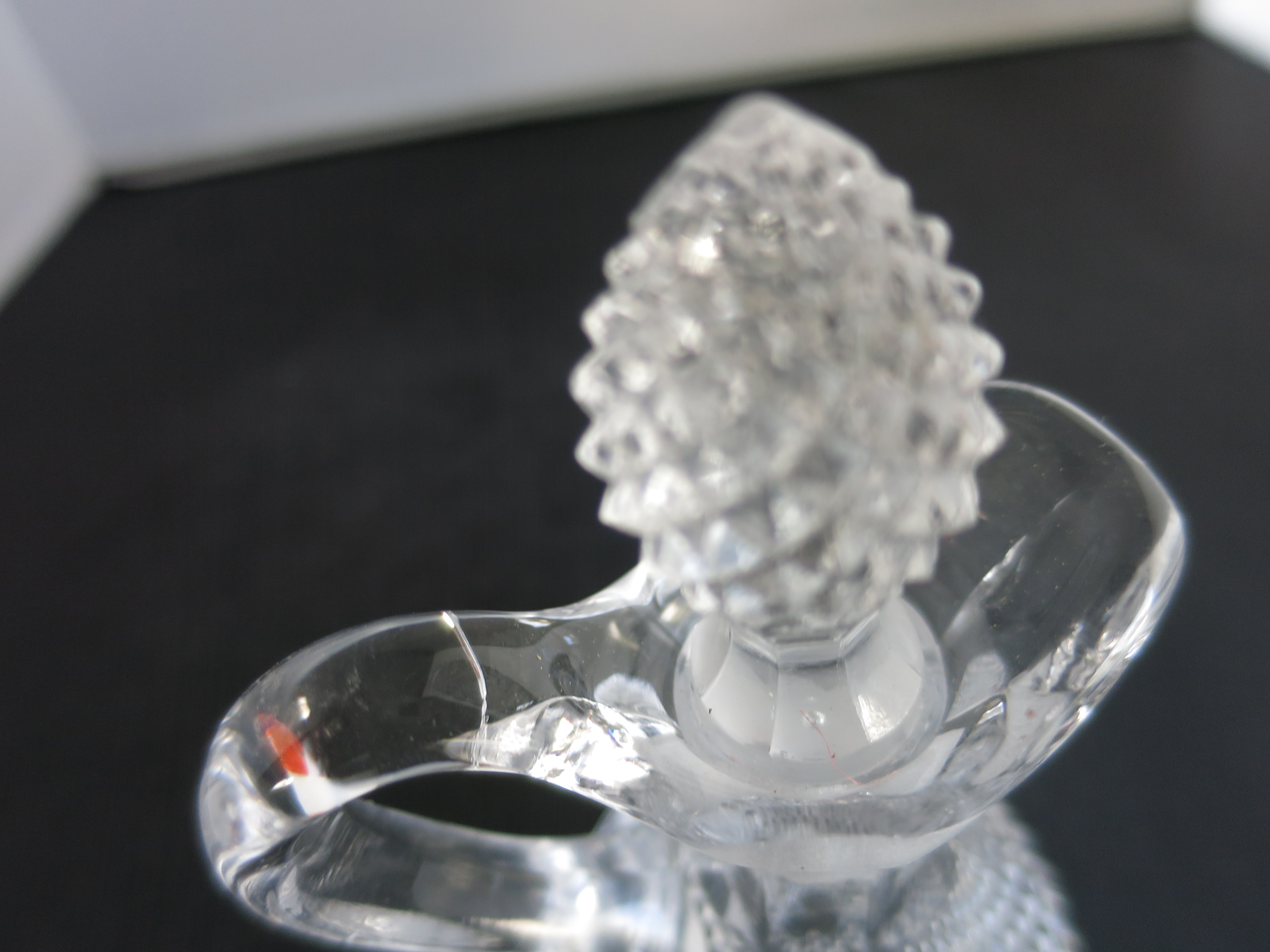 Antique Blown Cut Glass Cruet English Hobnail Diamond