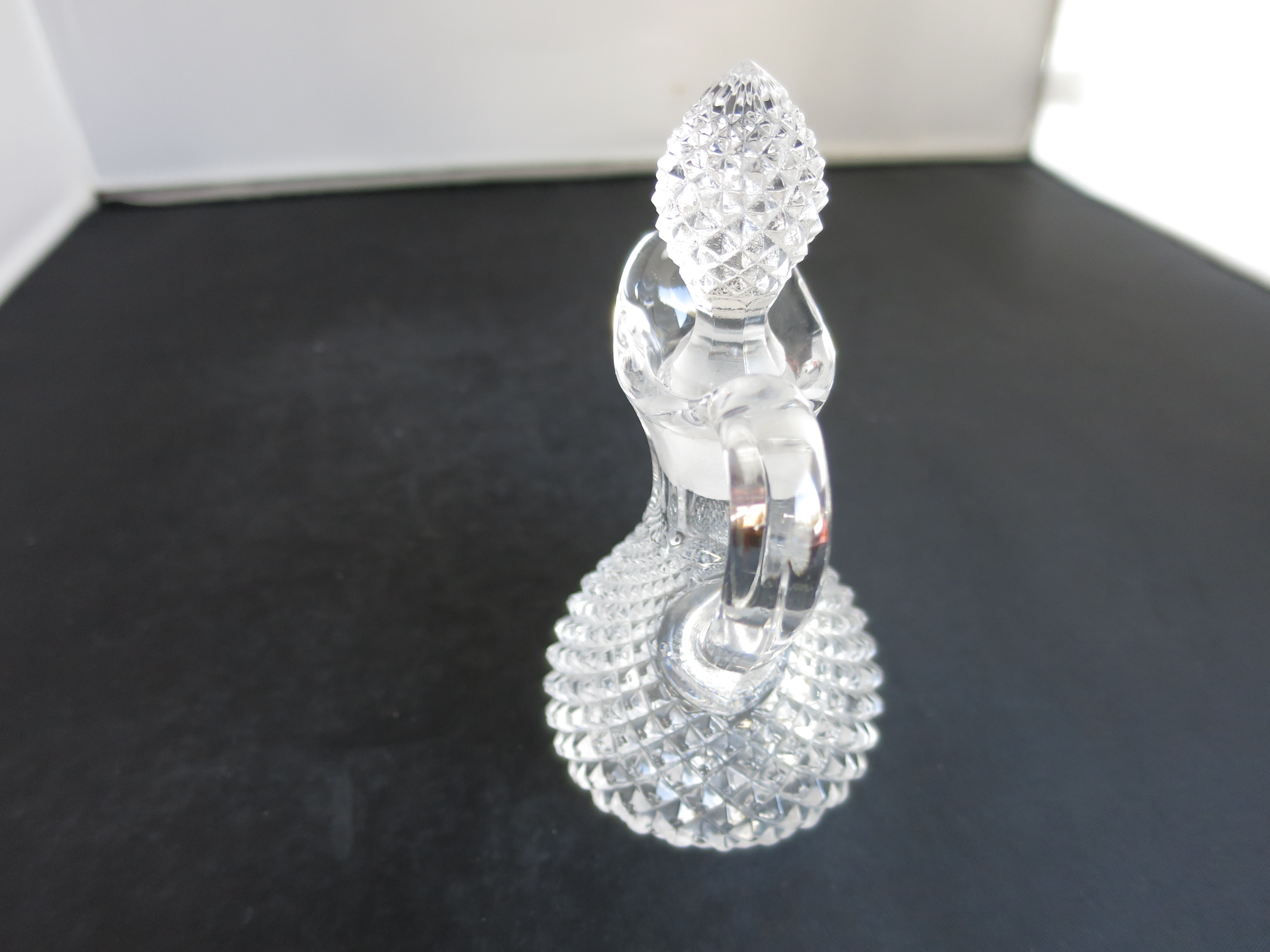 Antique Blown Cut Glass Cruet English Hobnail Diamond
