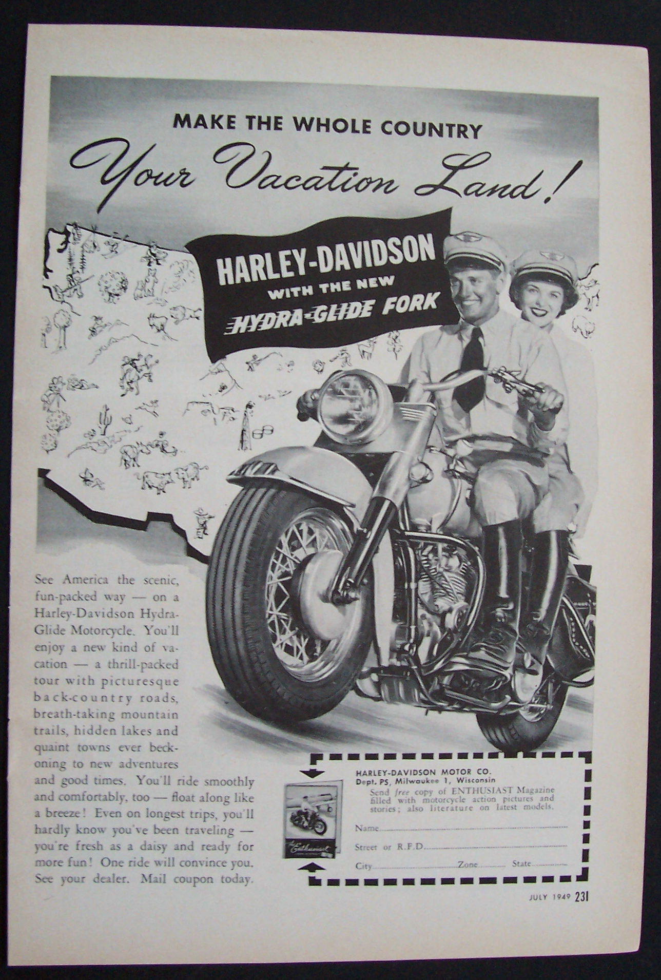 1949  Harley - Davidson  Motorcycles