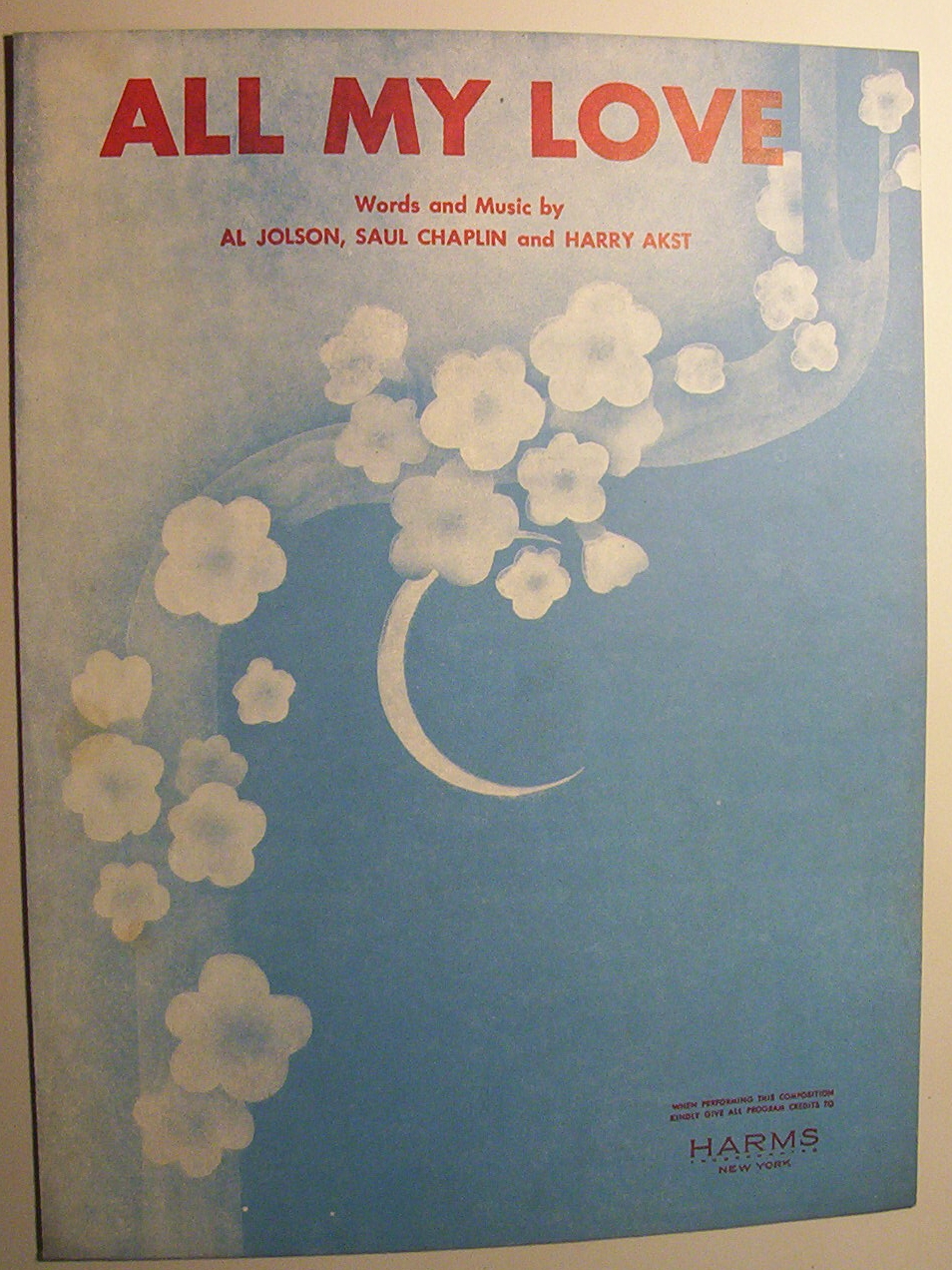 Sheet Music For 1947 All My Love