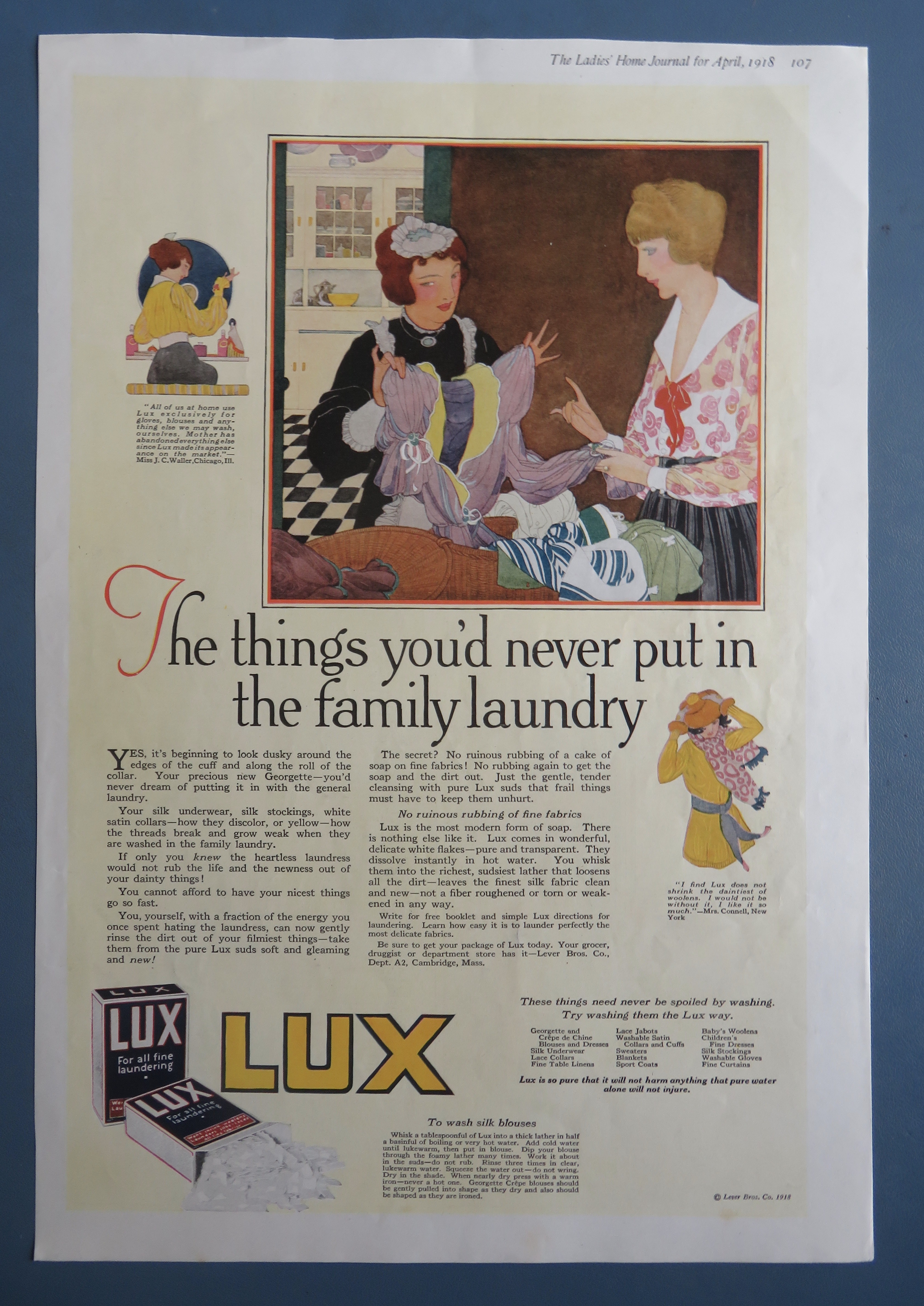1918 Lux Soap with Woman & Maid Looking At Dress